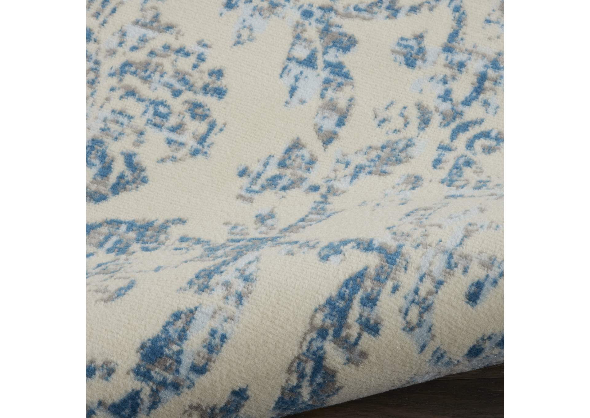 Nourison Jubilant 7'x10' White and Blue Area Rug,Nourison