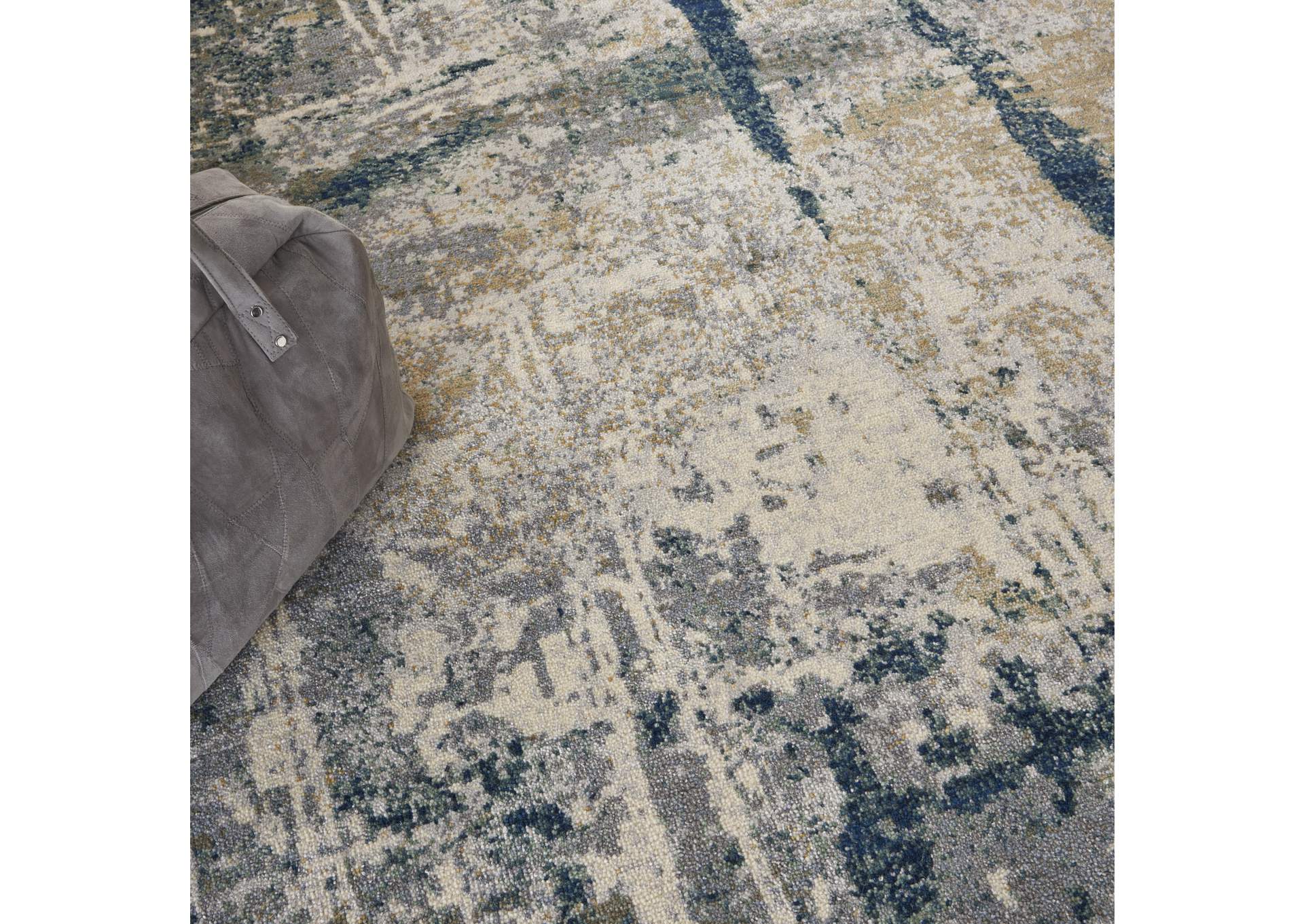 Nourison Artworks ATW05 Blue and Grey 9'x12' Rug,Nourison