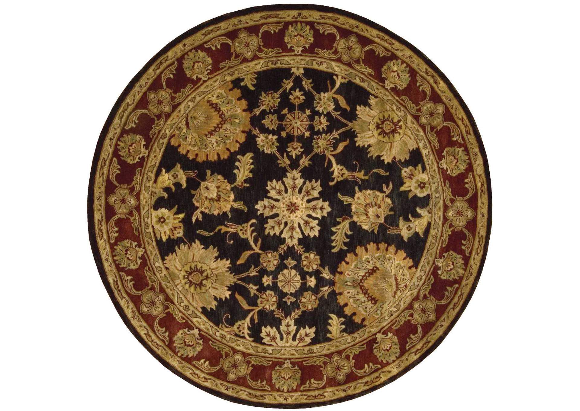 Nourison Jaipur JA18 Black Multicolor 8' Round Rug,Nourison