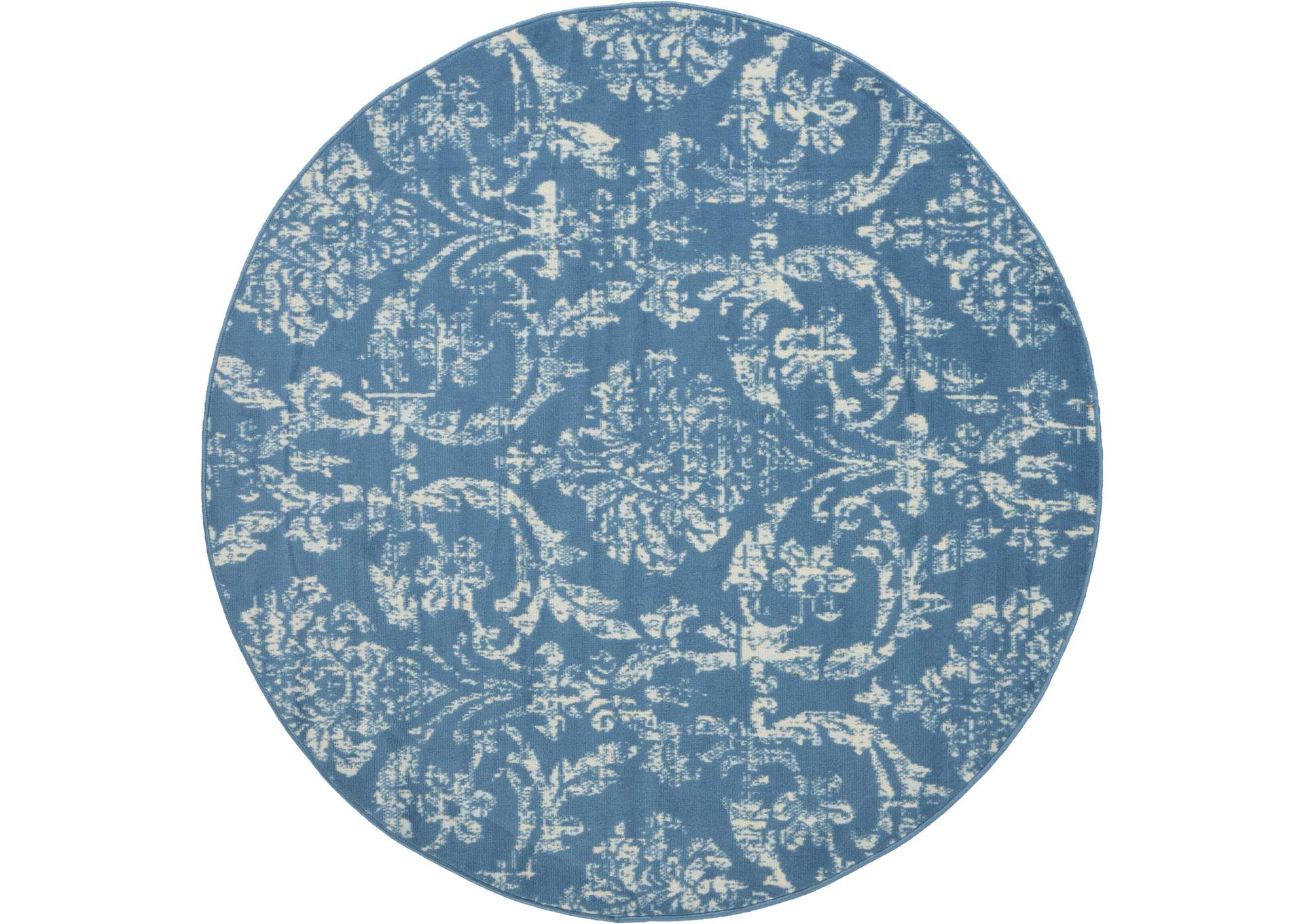Nourison Jubilant JUB09 Blue 5' Round Farmhouse Area Rug,Nourison