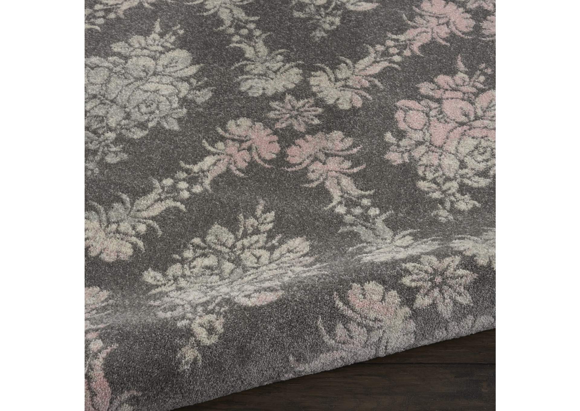 Nourison Tranquil TRA09 Pink and Grey 7' Runner Hallway Rug,Nourison