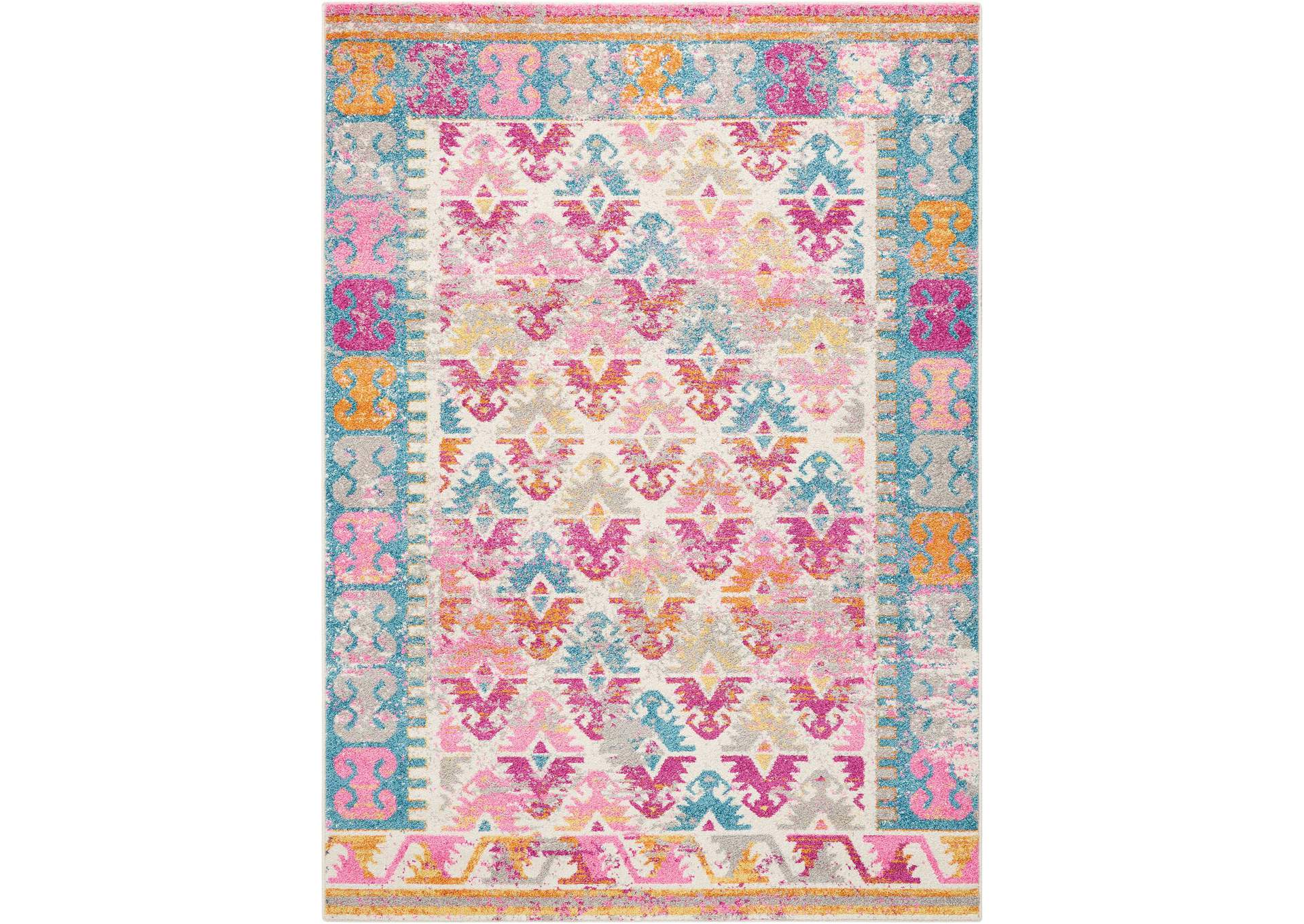 Nourison Passion PSN12 Pink Multicolor 4'x6' Moroccan Area Rug,Nourison