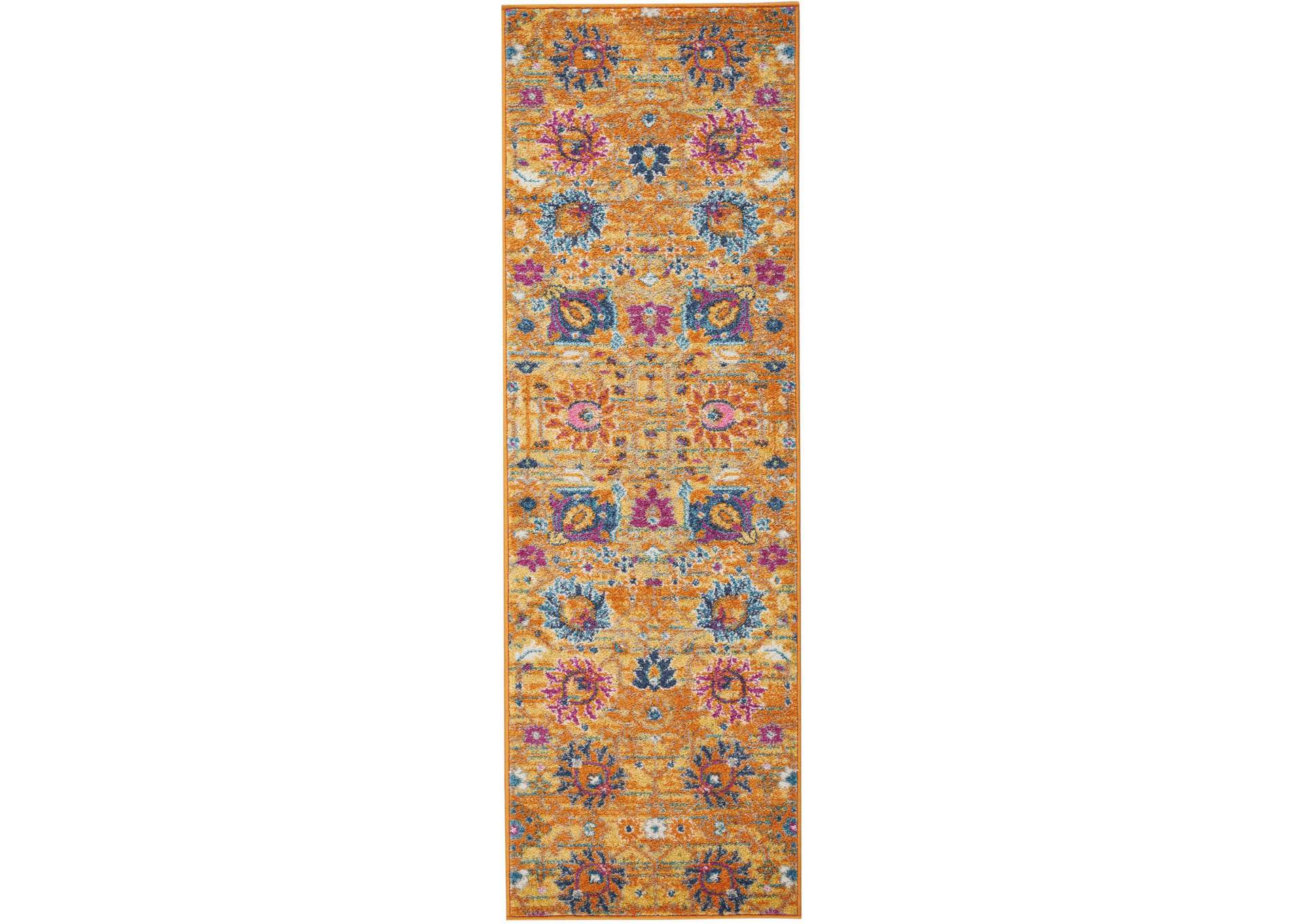 Nourison Passion PSN01 Orange 6' Runner Hallway Rug,Nourison