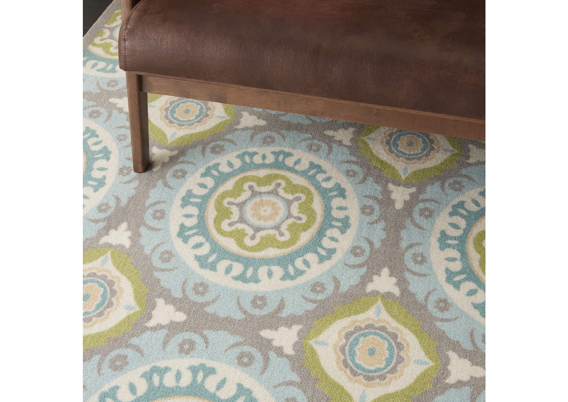 Waverly Sun N Shade SND16 Green 8'x11' Rug,Nourison