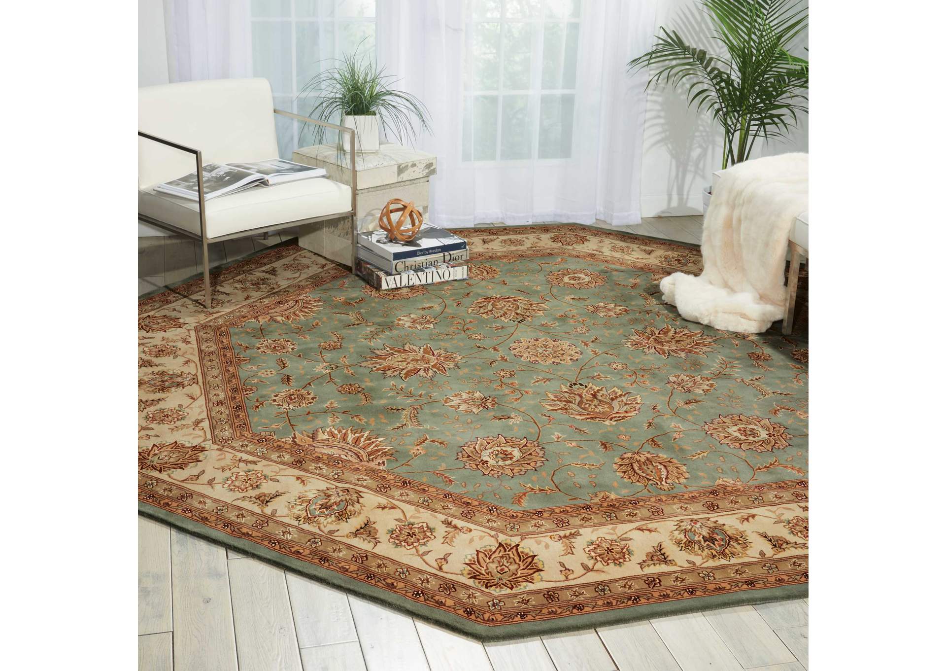 Nourison 2000 2210 Blue 10' Octagon Area Rug,Nourison