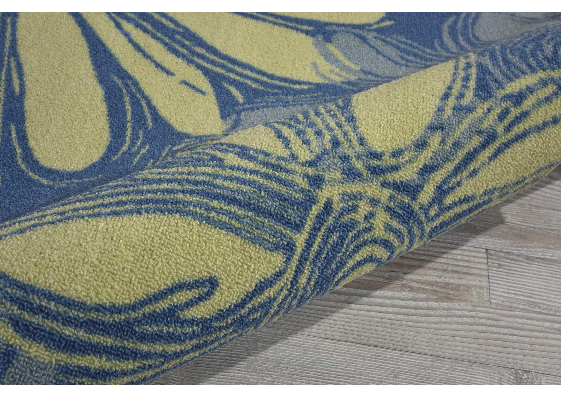 Nourison Home & Garden RS022 Blue 8' Runner Hallway Rug,Nourison