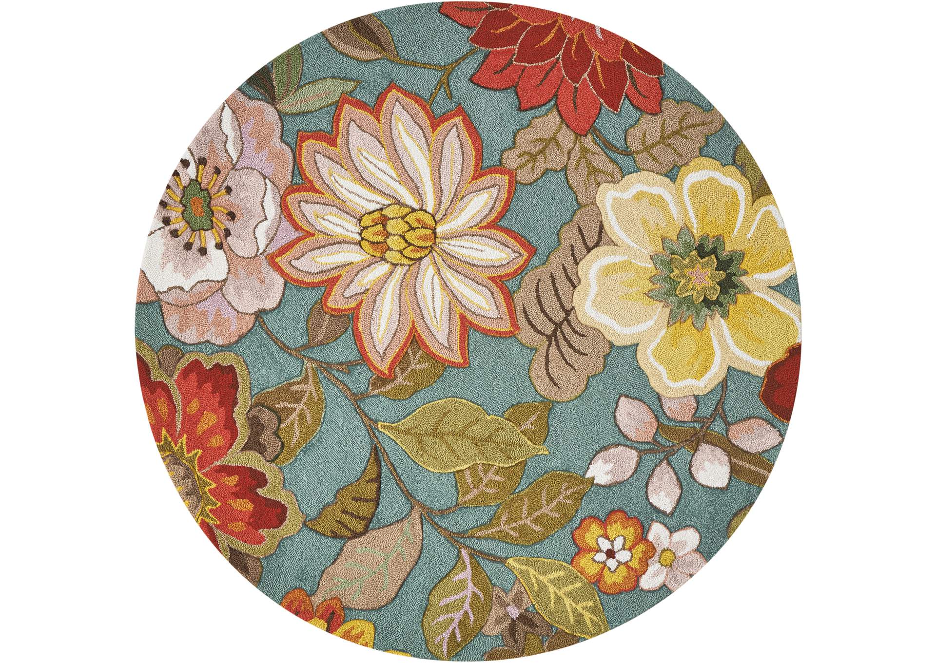 Nourison Fantasy FA18 Blue 6' Round Area Rug,Nourison