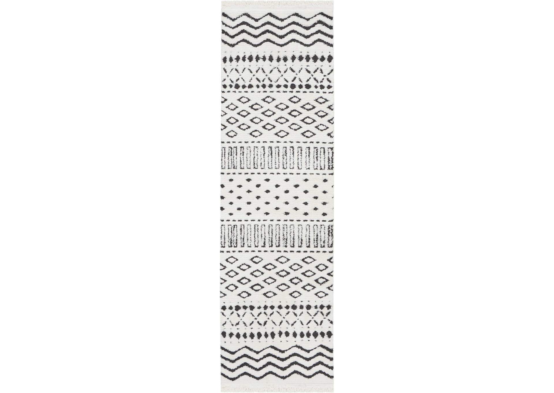 Nourison Kamala DS501 White and Blue 8' Runner Hallway Rug,Nourison