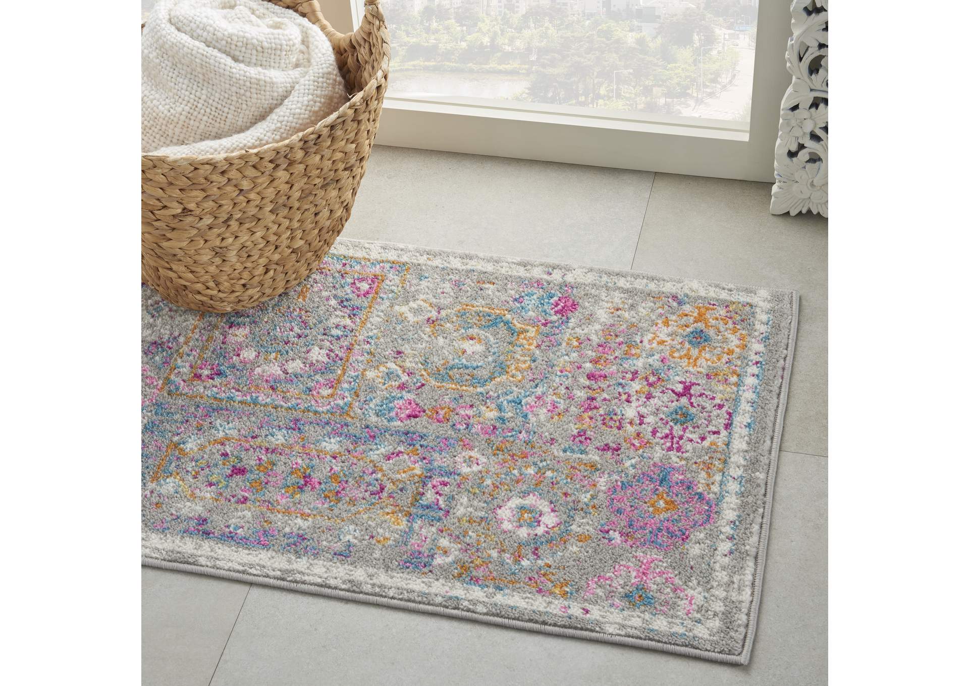 Nourison Passion 2'x3' Grey Multicolor Area Rug,Nourison