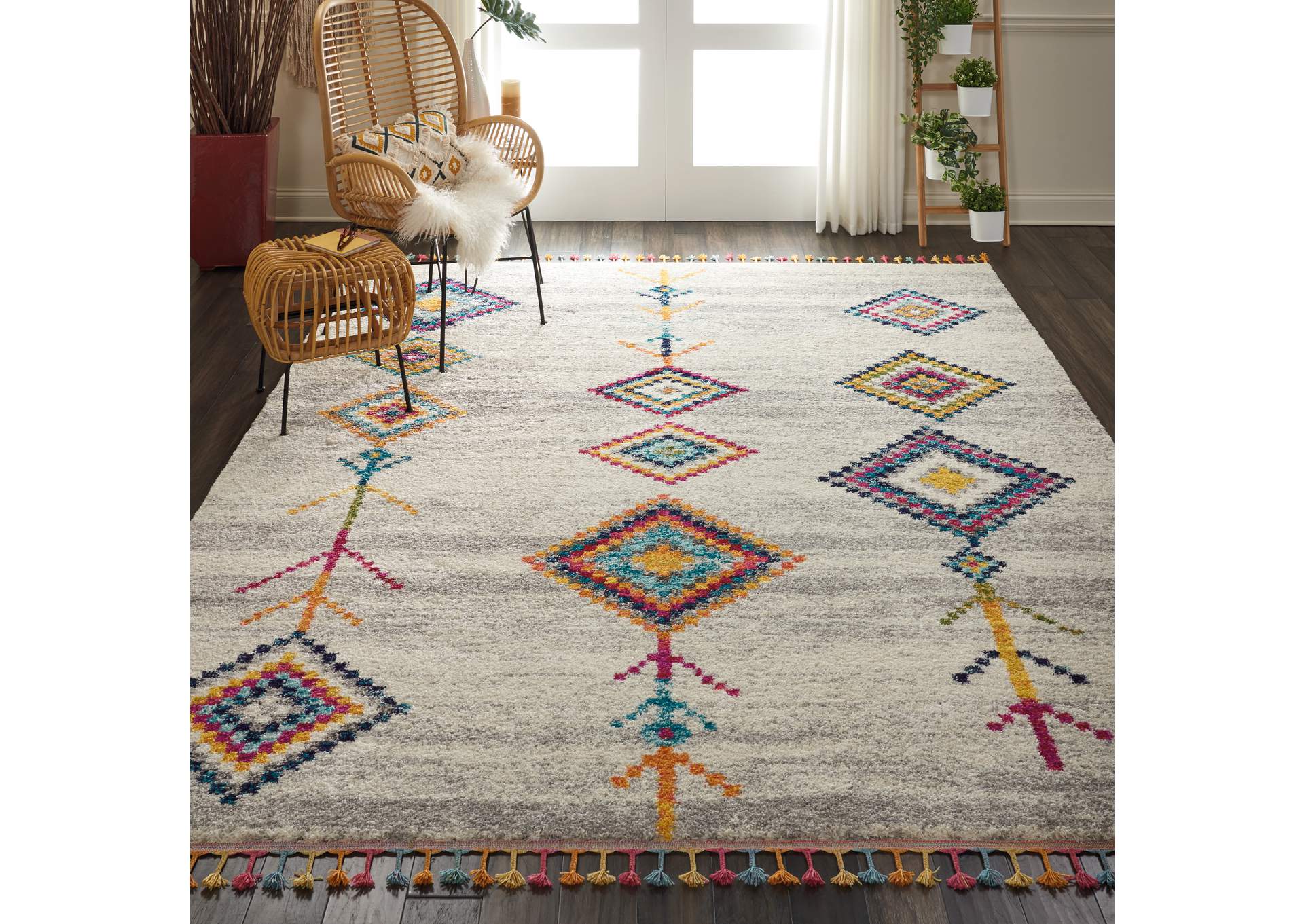 Nourison Nomad NMD04 Grey Multicolor 8'x11' Oversized Rug,Nourison