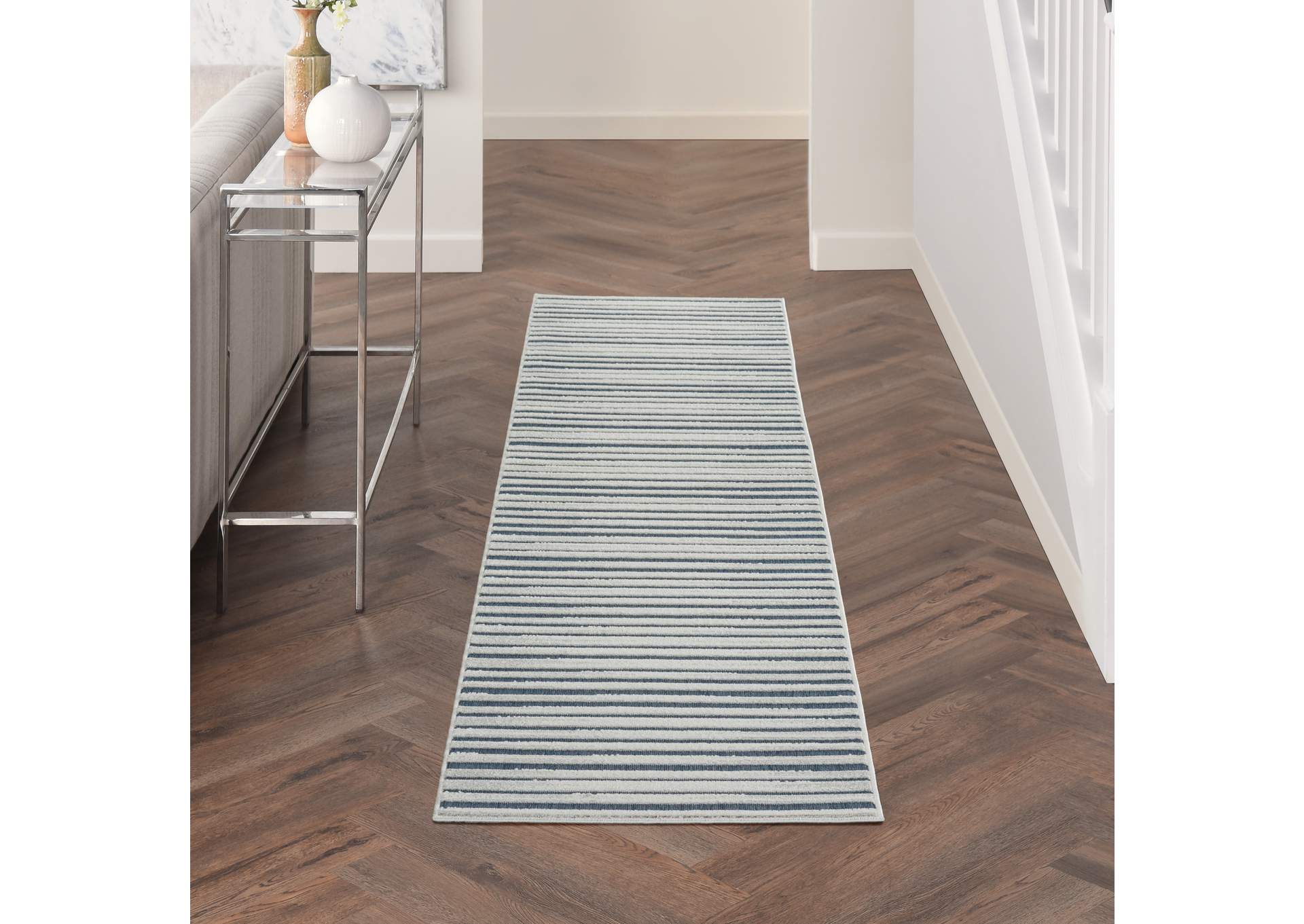 Nourison Key Largo 10' Runner Blue Area Rug,Nourison