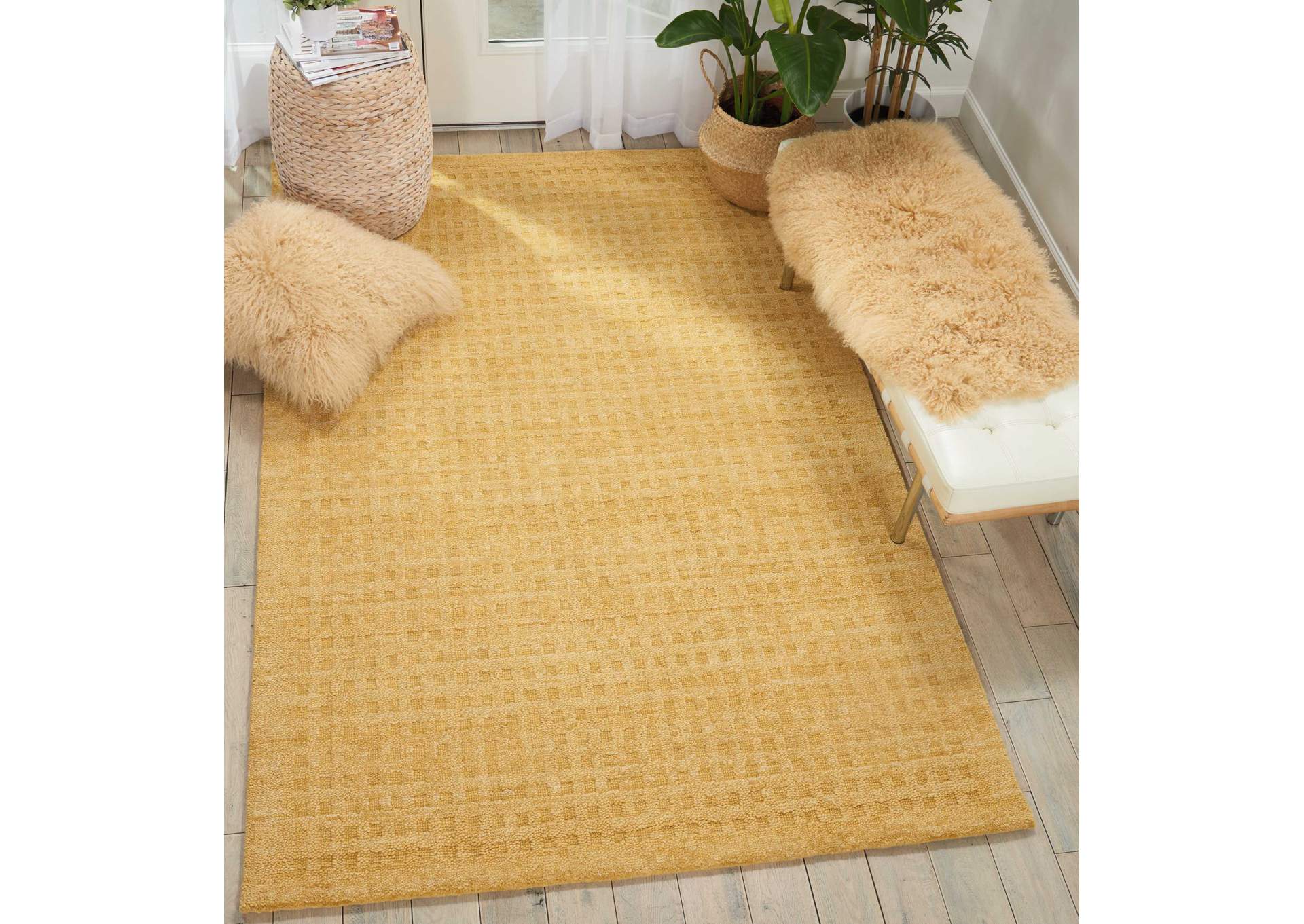 Nourison Marana MNN01 Yellow 7'x10' Large Wool Rug,Nourison