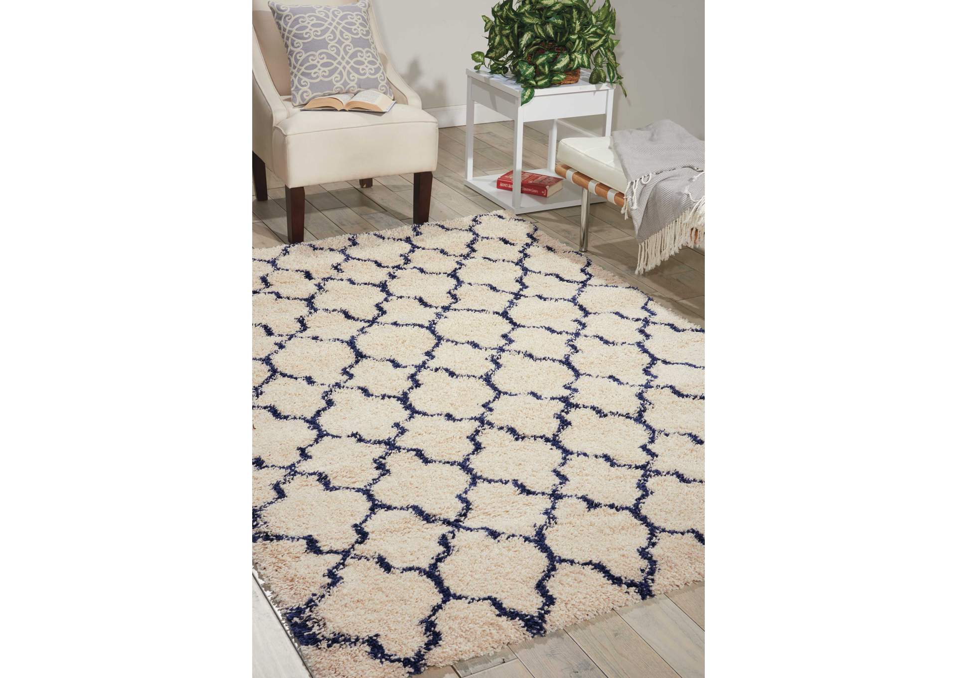 Nourison Amore AMOR2 Blue and Ivory 10'x13' Rug,Nourison