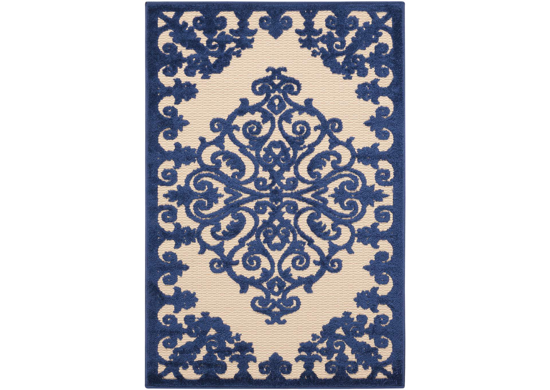 Nourison Aloha ALH12 Navy 3'x4' Indoor-outdoor Area Rug,Nourison