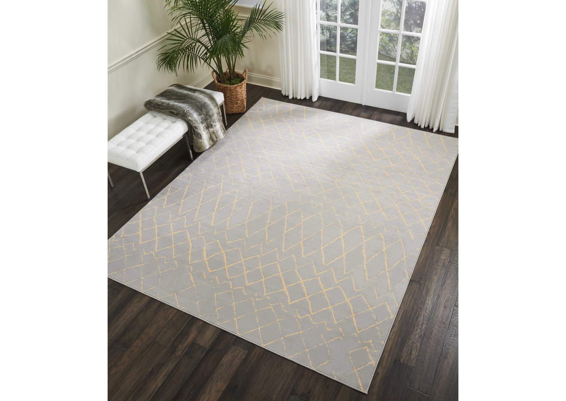 Nourison Grafix GRF04 Grey 8'x10' Large Rug,Nourison