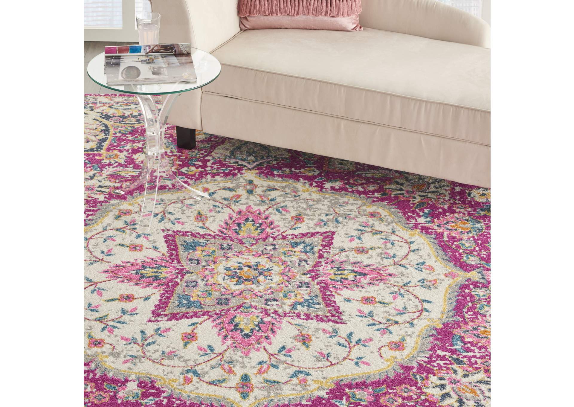 Nourison Passion Bohemian Pink Colored Area Rug,Nourison