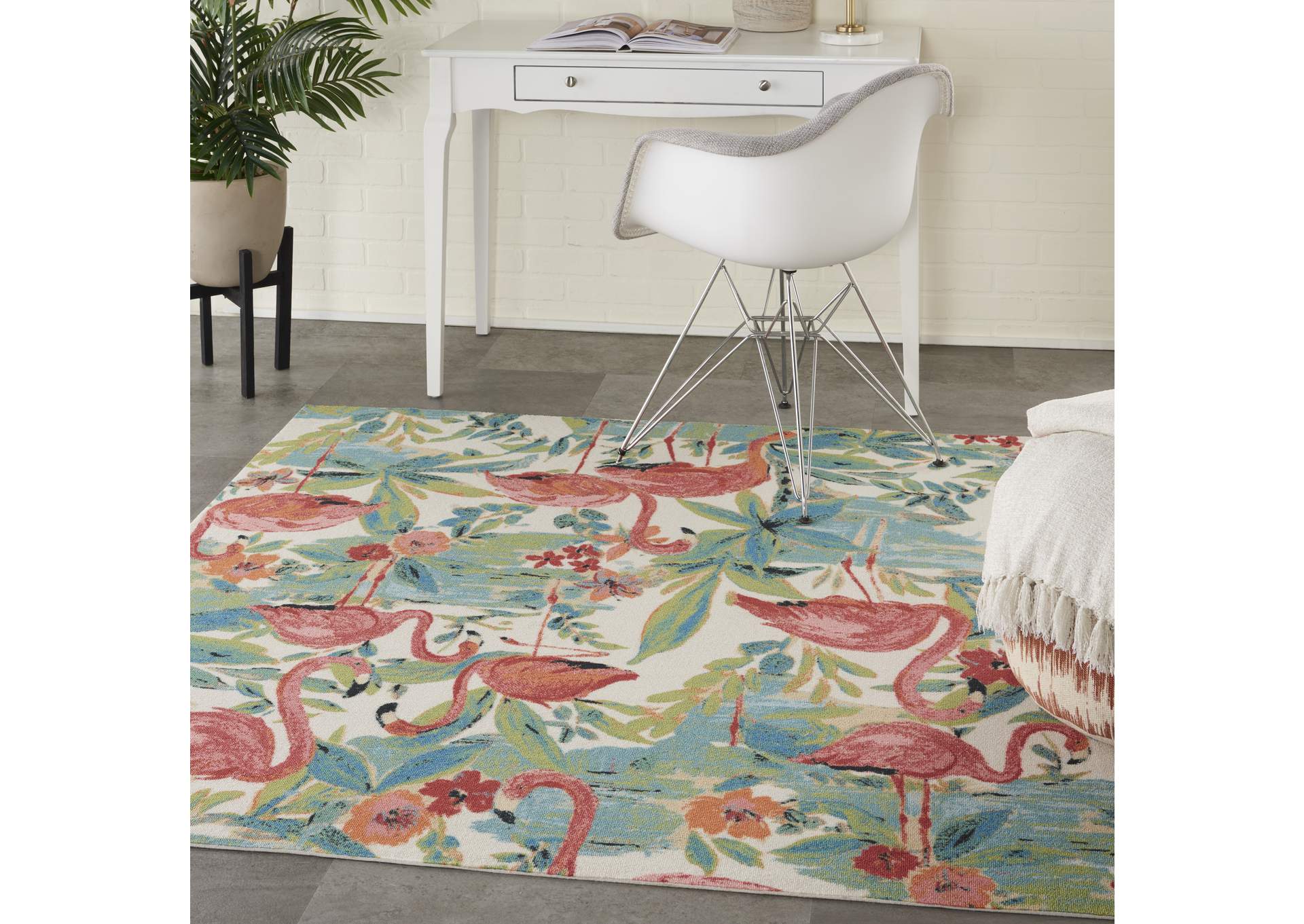 Nourison Wav01/Sun & Shade 5' Square Area Rug,Nourison