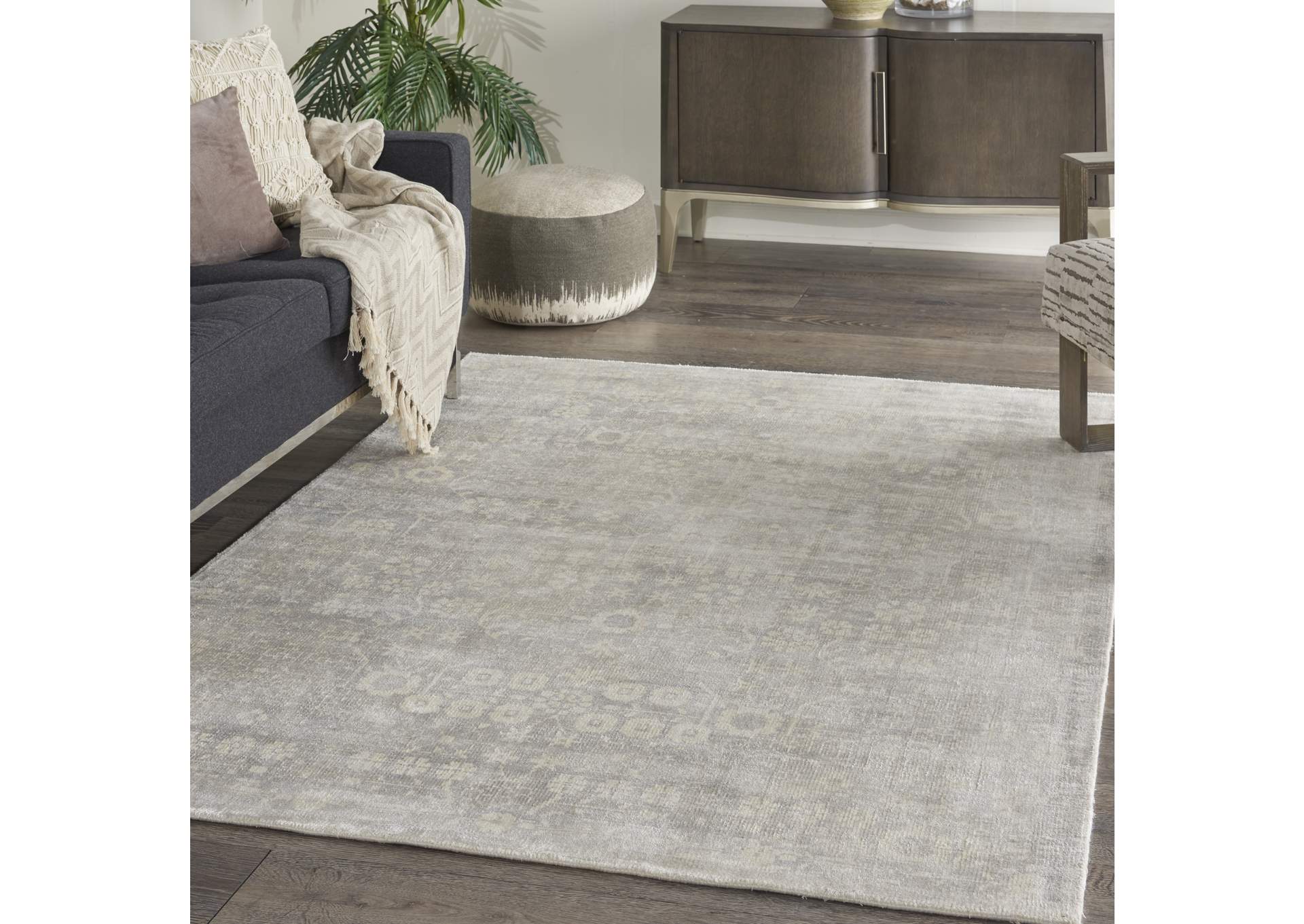 kathy ireland Home Desert Skies DSK02 Light Grey 4'x6' Area Rug,Nourison