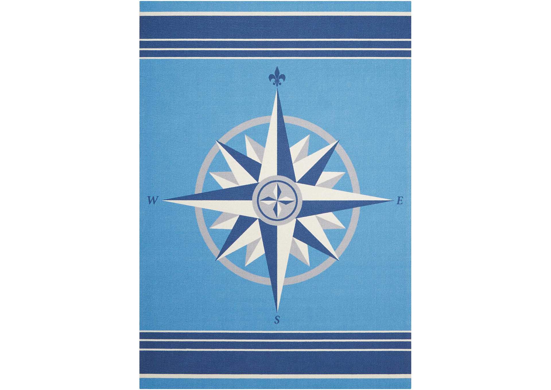 Waverly Sun N Shade SND45 Blue 5'x8' Area Rug,Nourison