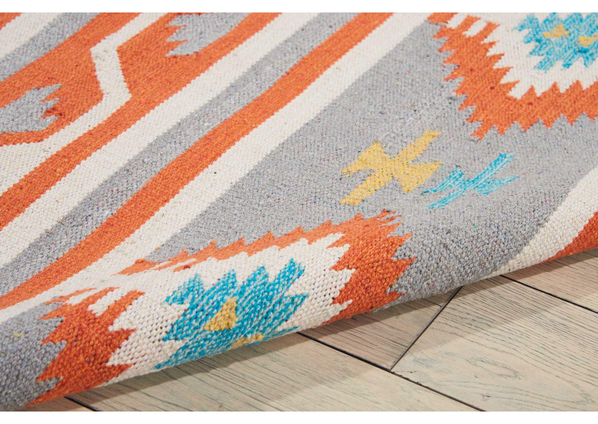 Nourison Baja BAJ03 Grey and White 5'x7' Southwestern Area Rug,Nourison