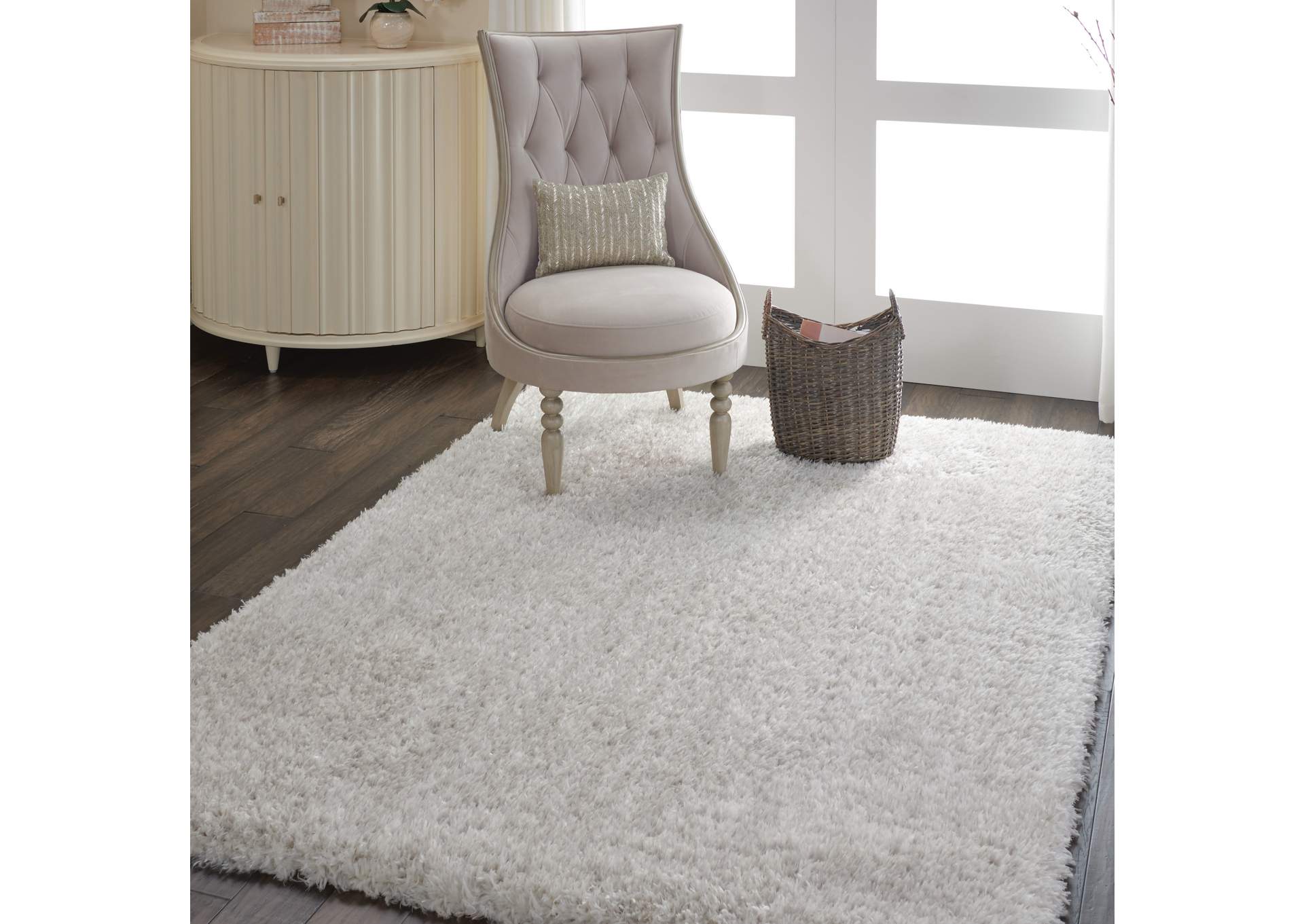 Nourison Luxe Shag LXS01 Grey 4'x6' Flokati Area Rug,Nourison