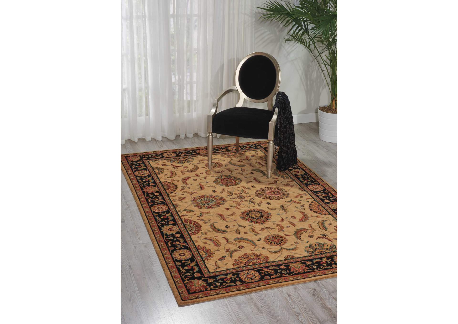 Nourison Living Treasures LI04 Beige Multicolor 6' Round Area Rug,Nourison