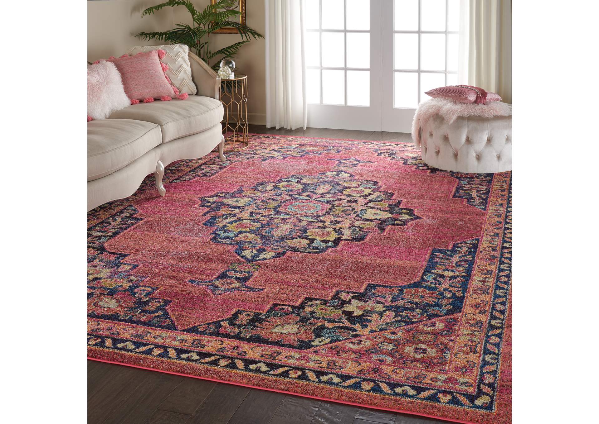 Nourison Passionate PST01 Pink Multicolor 9'x12' Oversized Rug,Nourison