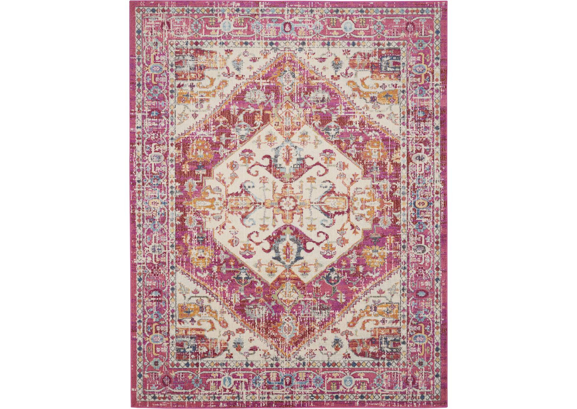 Nourison Passion 7' x 10' Ivory and Pink Area Rug,Nourison