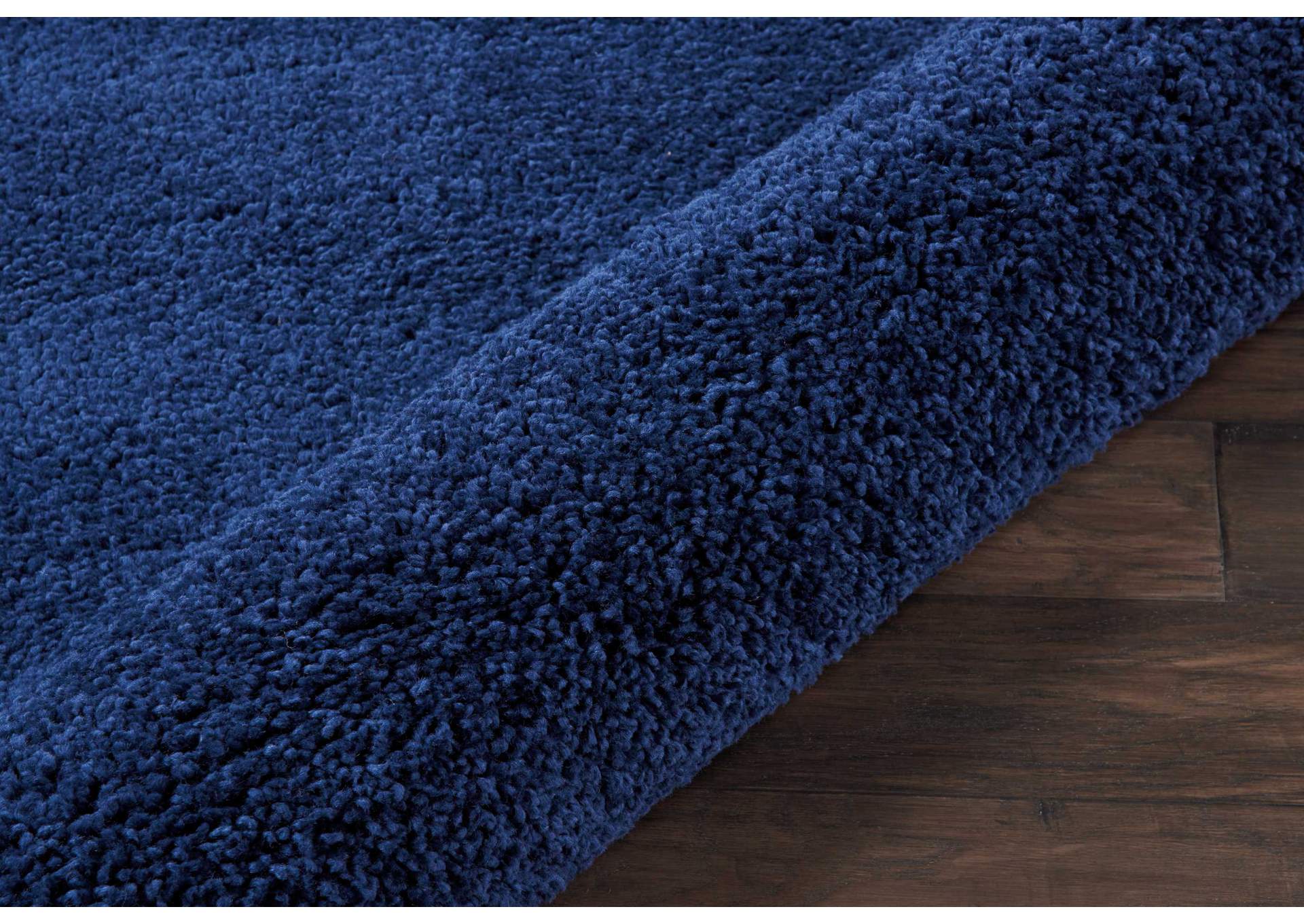 Nourison Malibu Shag MSG01 Dark Blue 7' Round Rug,Nourison
