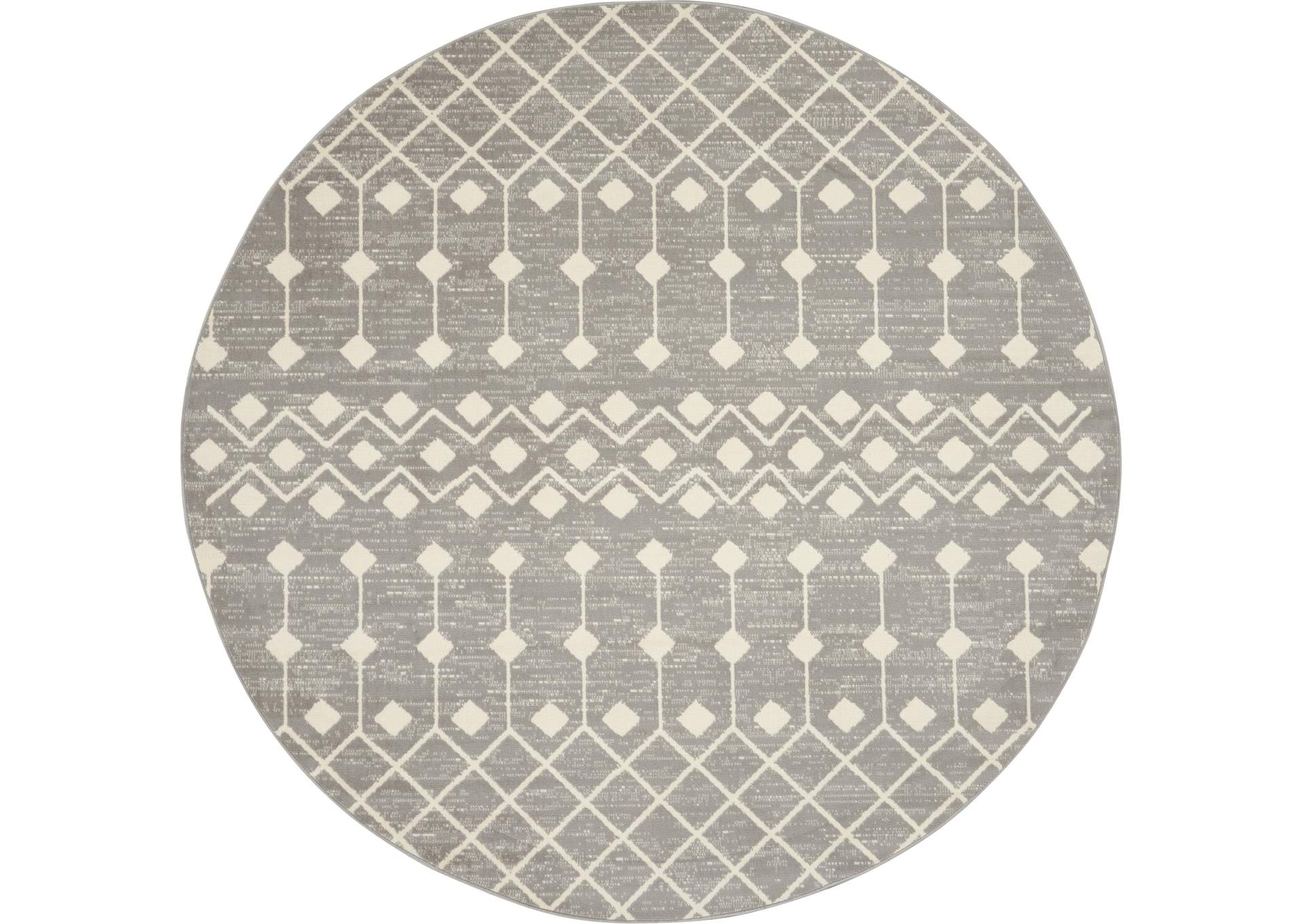 Nourison Grafix 8' Round Grey Area Rug,Nourison