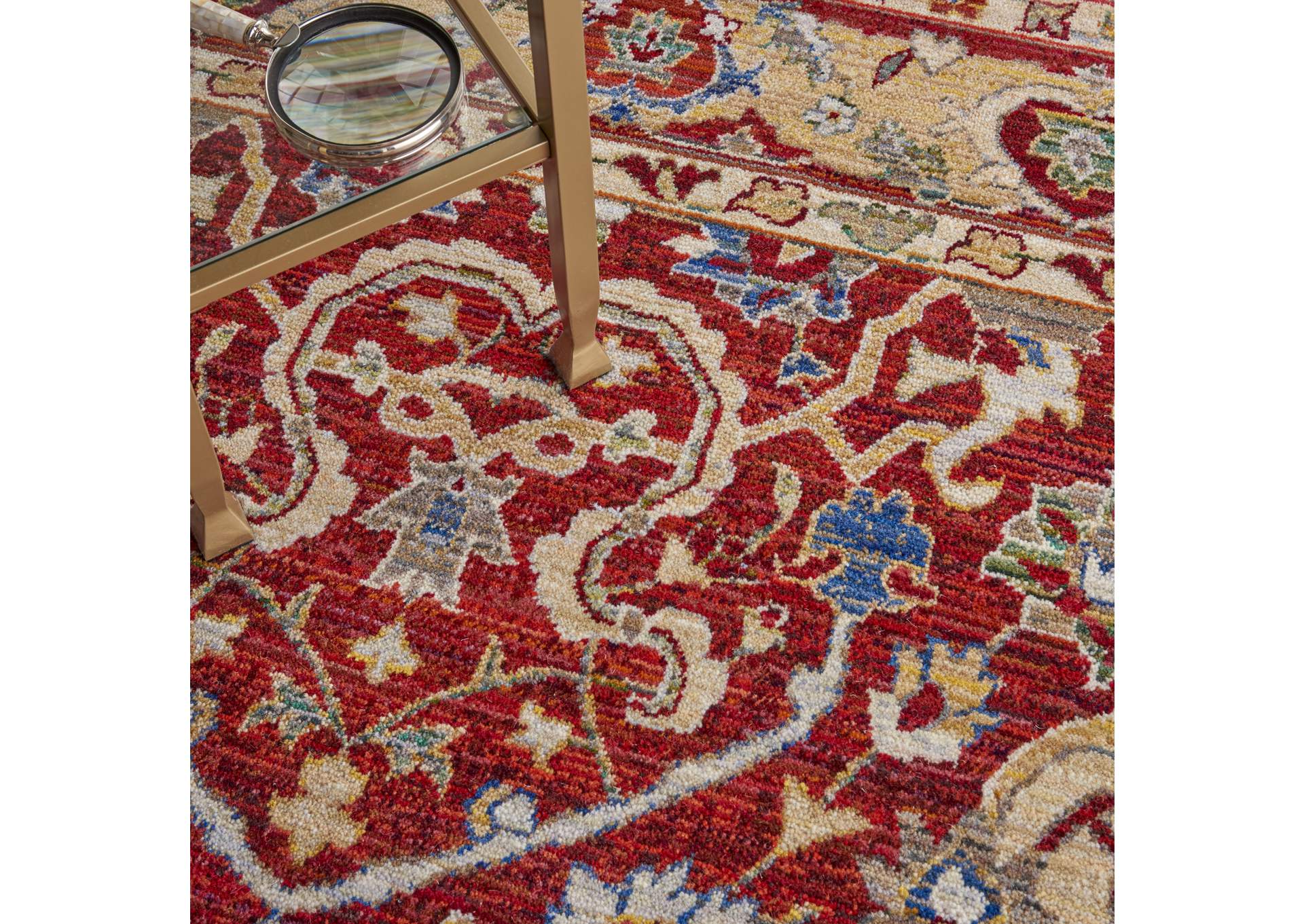Nourison Majestic 8'x10' Red and Gold Persian Area Rug,Nourison