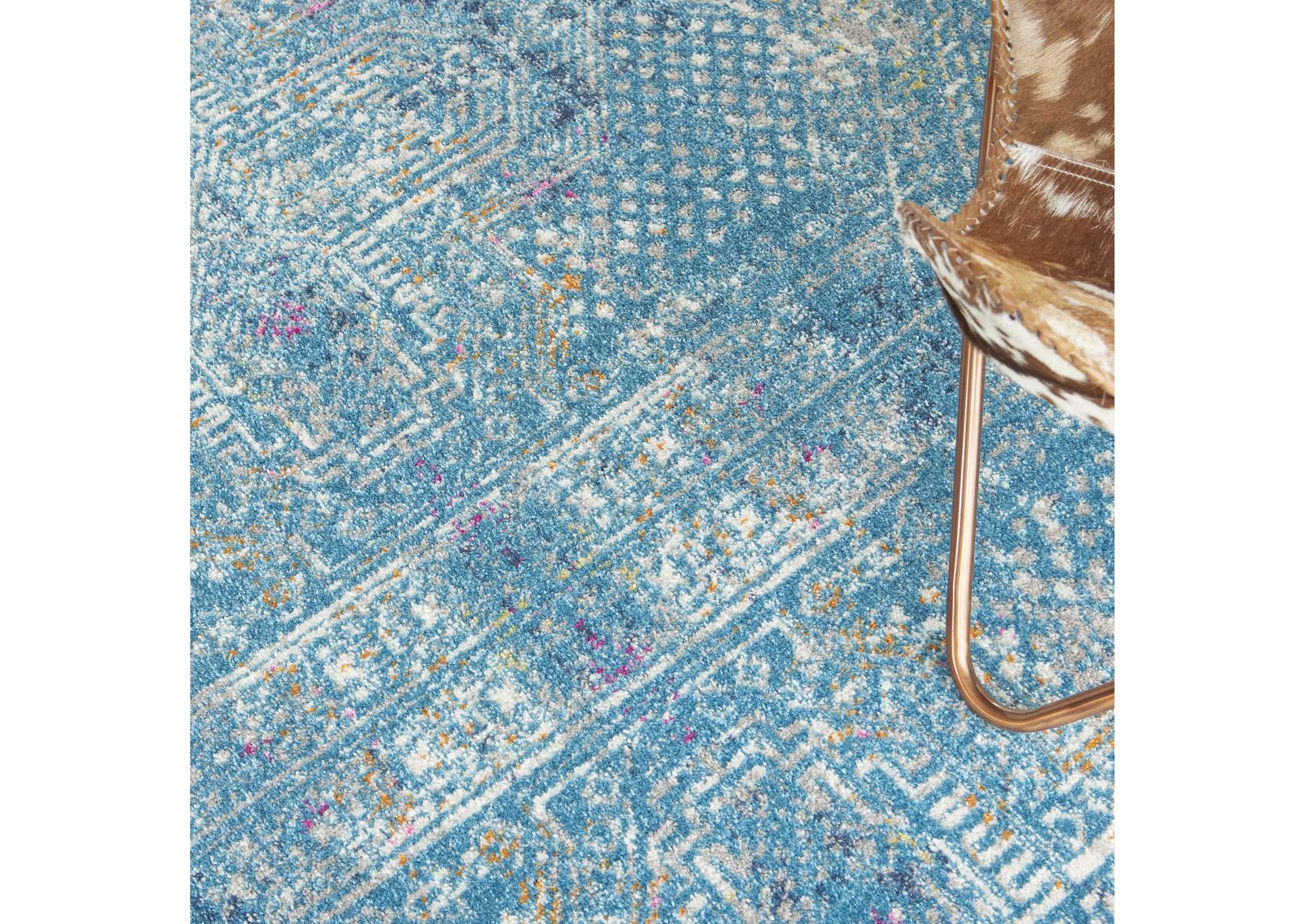 Nourison Passion 8' Round Blue Area Rug,Nourison