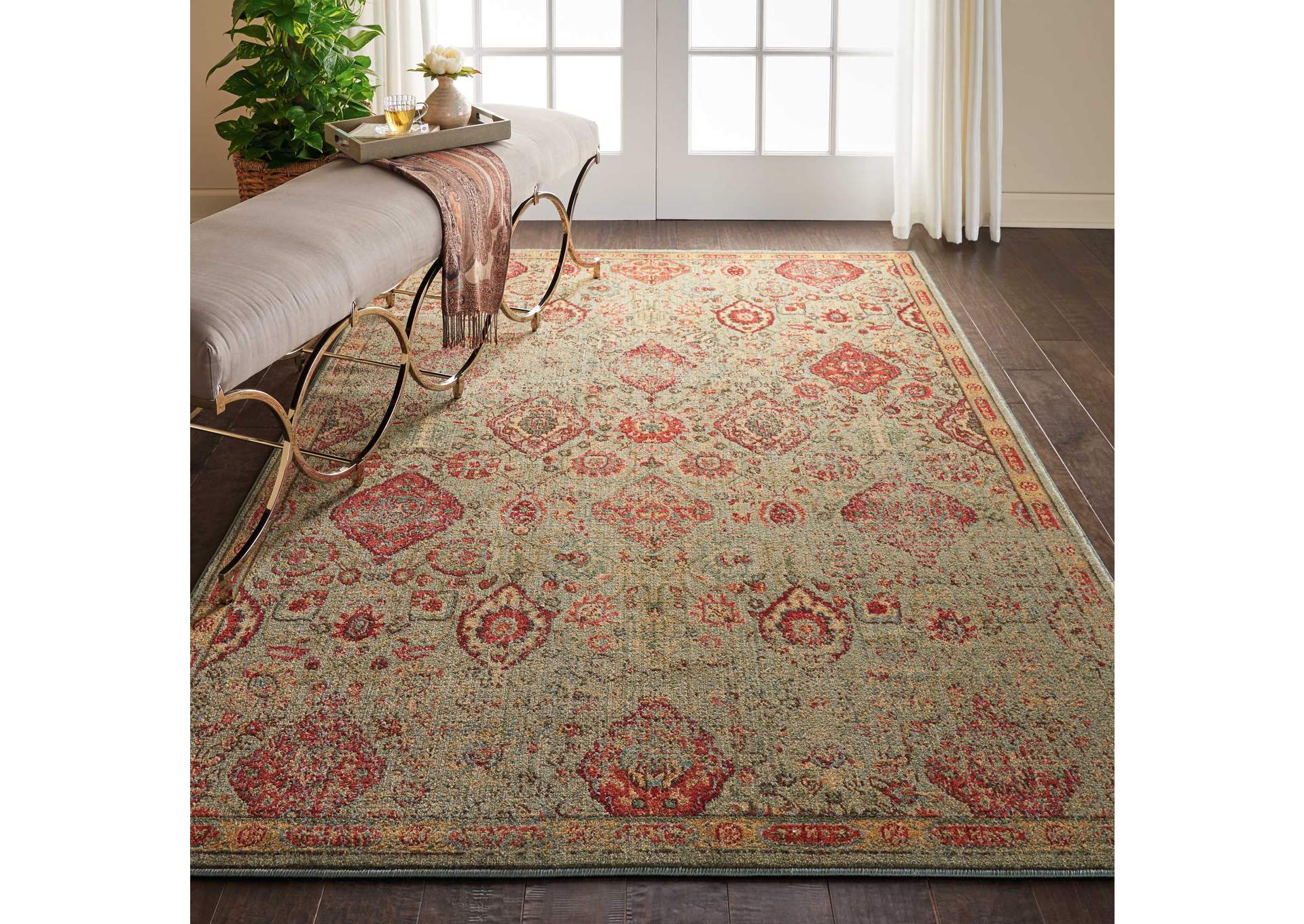 Nourison Somerset ST90 Light Green 5'x8' Oriental Area Rug,Nourison