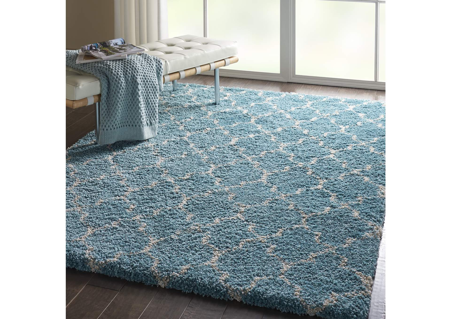 Nourison Amore AMOR2 Blue 4'x6' Area Rug,Nourison