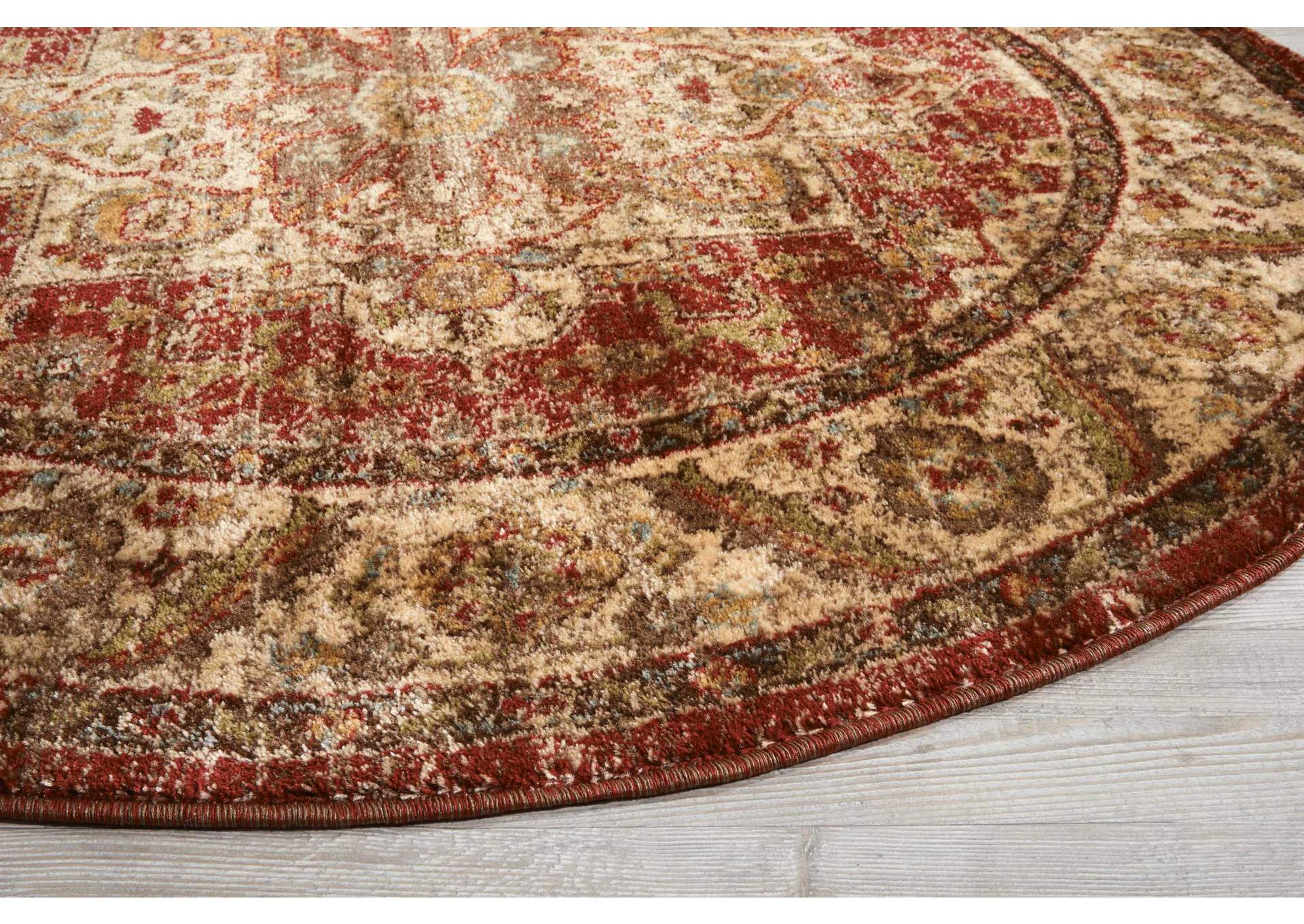 Nourison Delano DEL05 Red 5' Round Area Rug,Nourison
