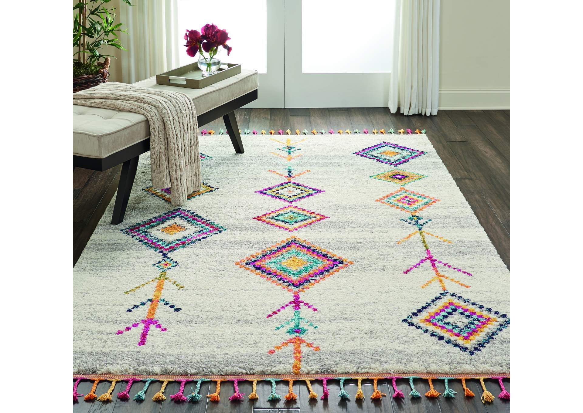 Nourison Nomad NMD04 Grey Multicolor 4'x6' Scandinavian Area Rug,Nourison