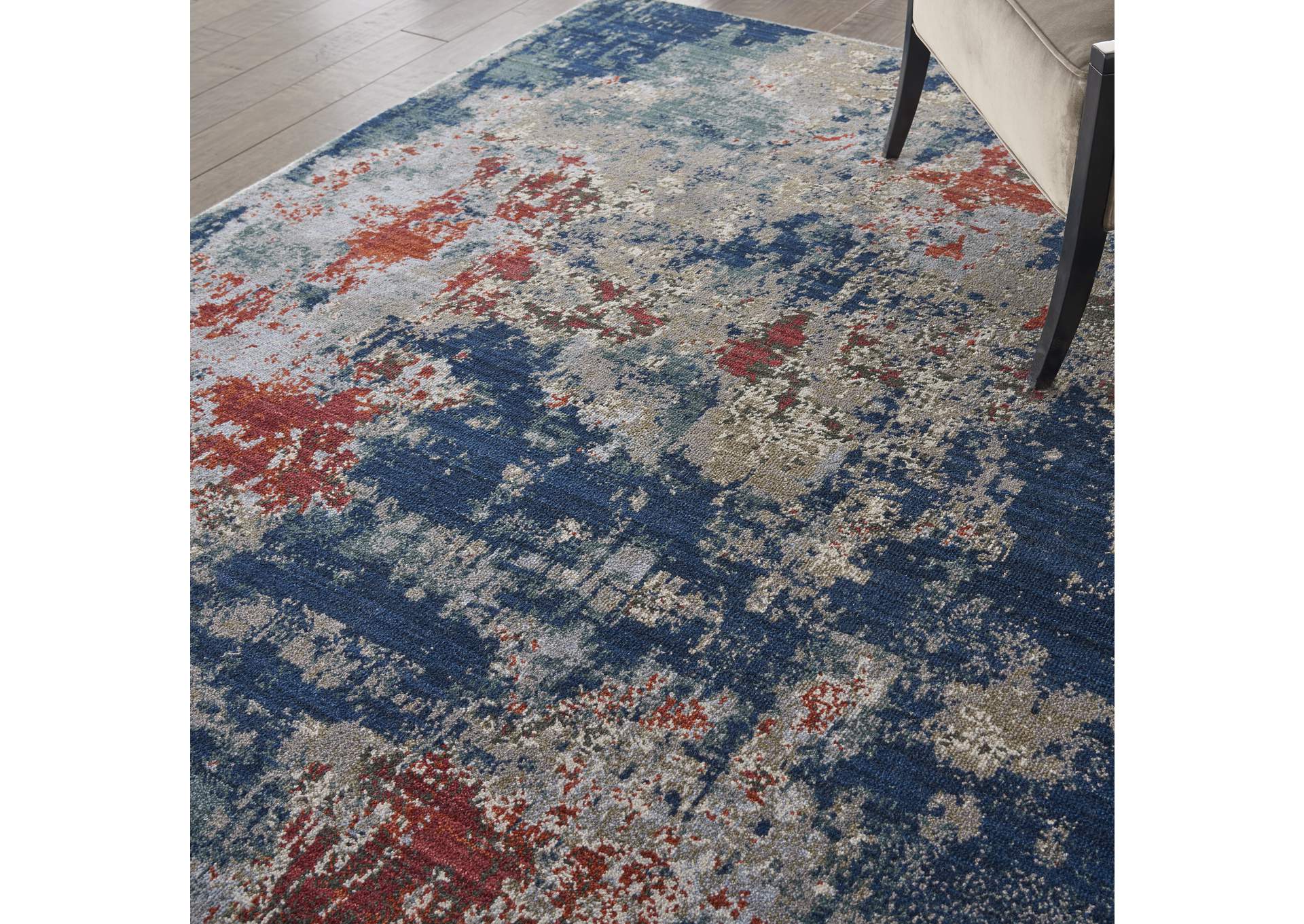 Nourison Artworks ATW01 Blue and Red 6'x8' Abstract Area Rug,Nourison