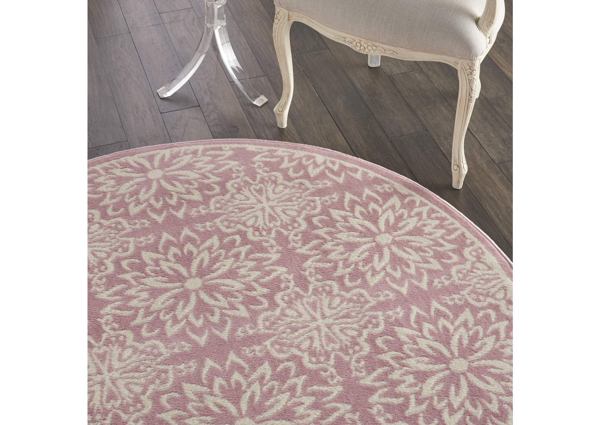Nourison Jubilant JUB06 Pink 5' Round Beach Area Rug,Nourison