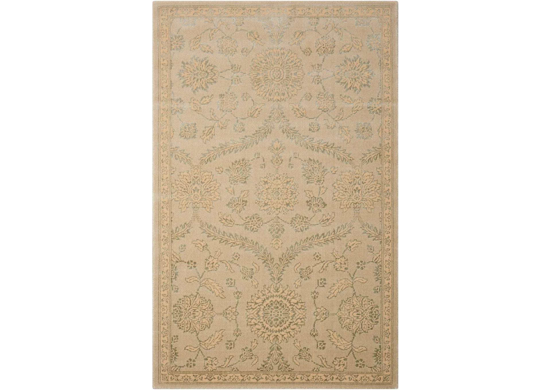 Nourison Luminance LUM04 Beige and Green 4'x6' Area Rug,Nourison