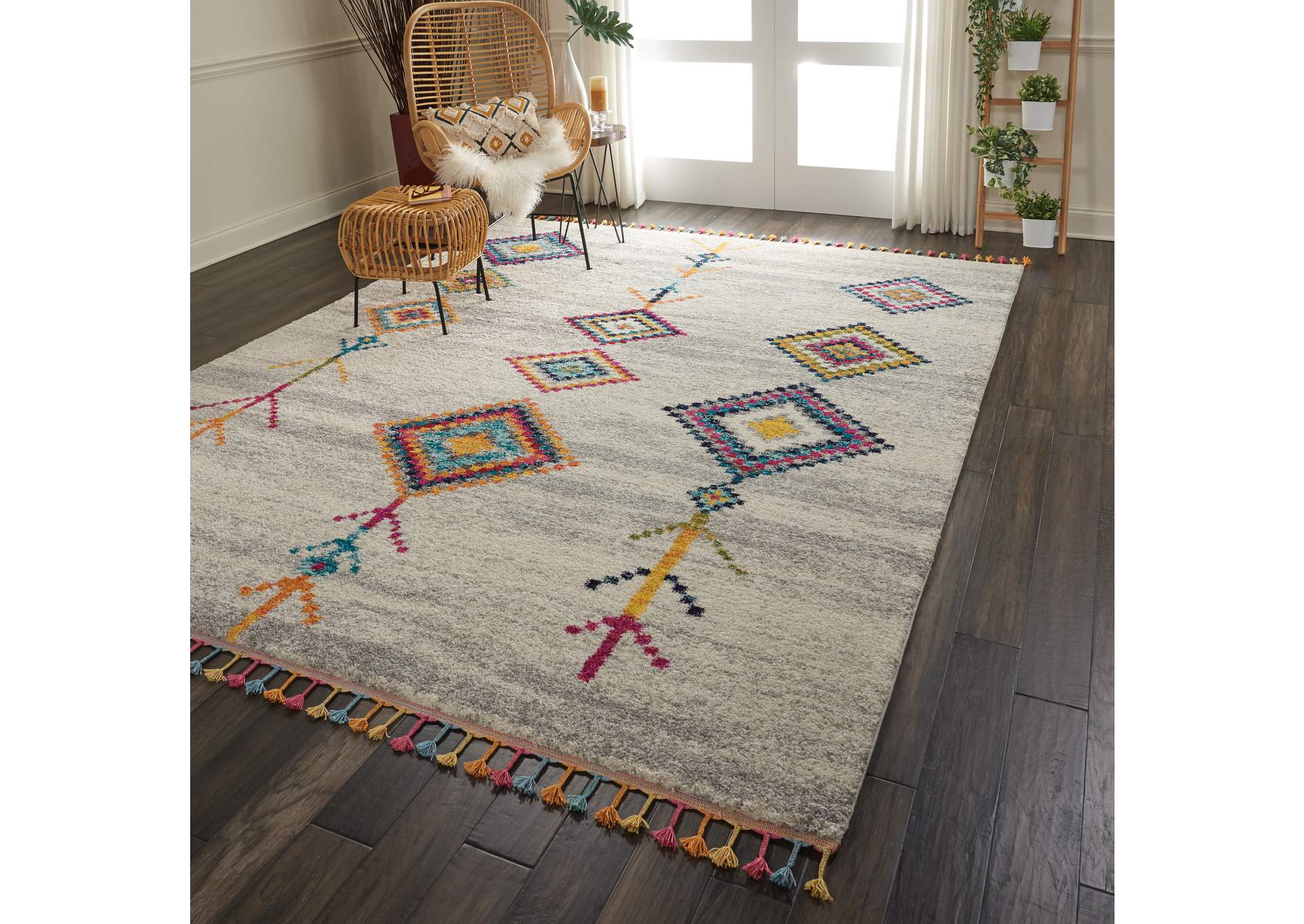 Nourison Nomad NMD04 Grey Multicolor 9'x12' Oversized Rug,Nourison