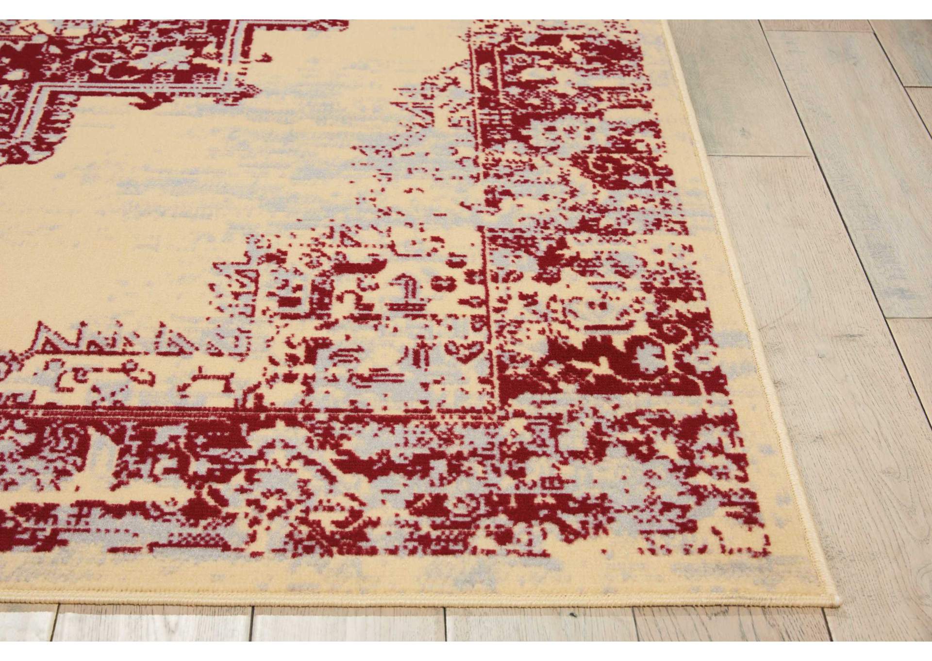 Nourison Grafix GRF14 Red and White 5'x7' Area Rug,Nourison