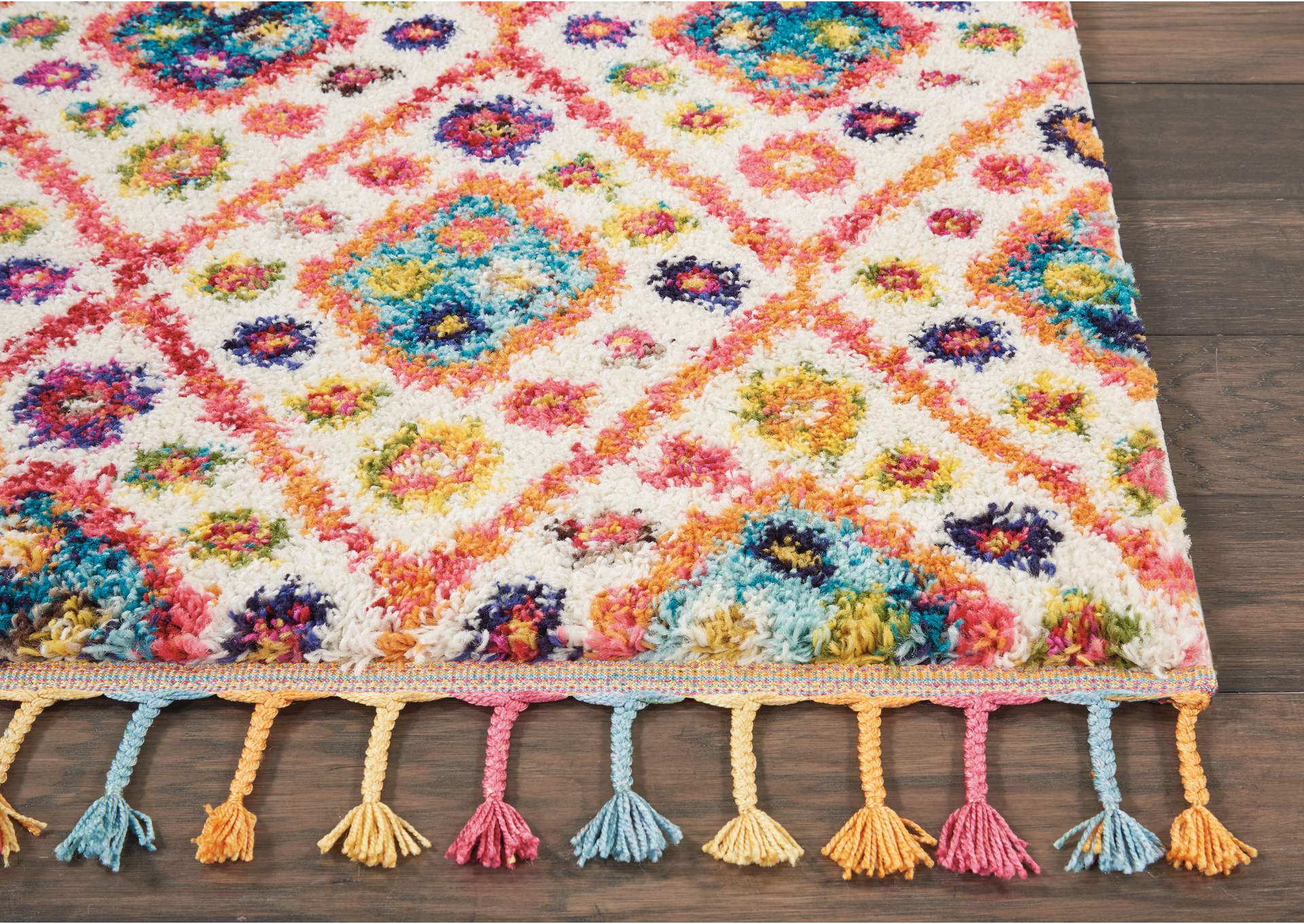 Nourison Nomad NMD03 White Multicolor 6' Runner Hallway Rug,Nourison