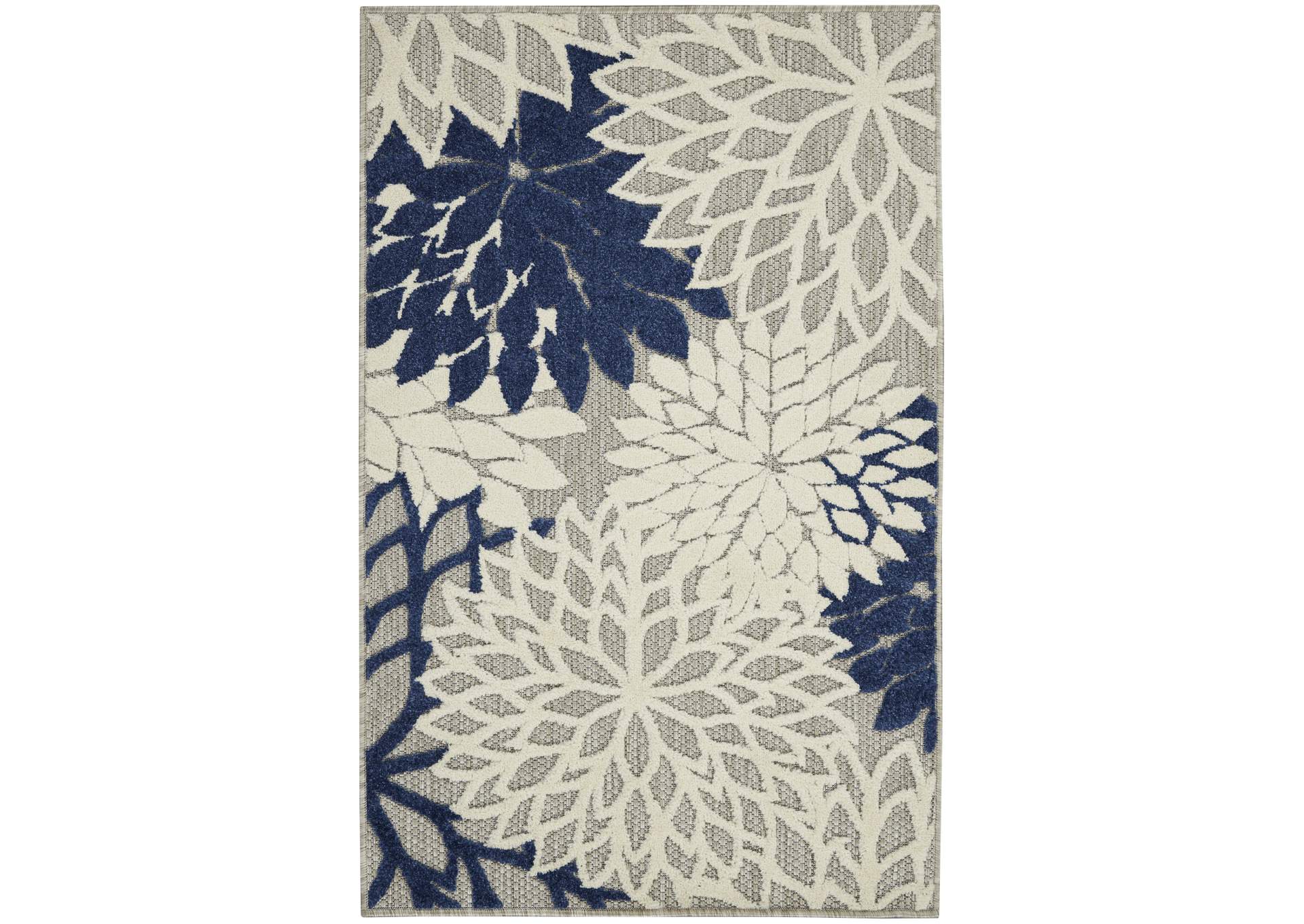 Nourison Aloha 3'x4' Ivory Navy Area Rug,Nourison