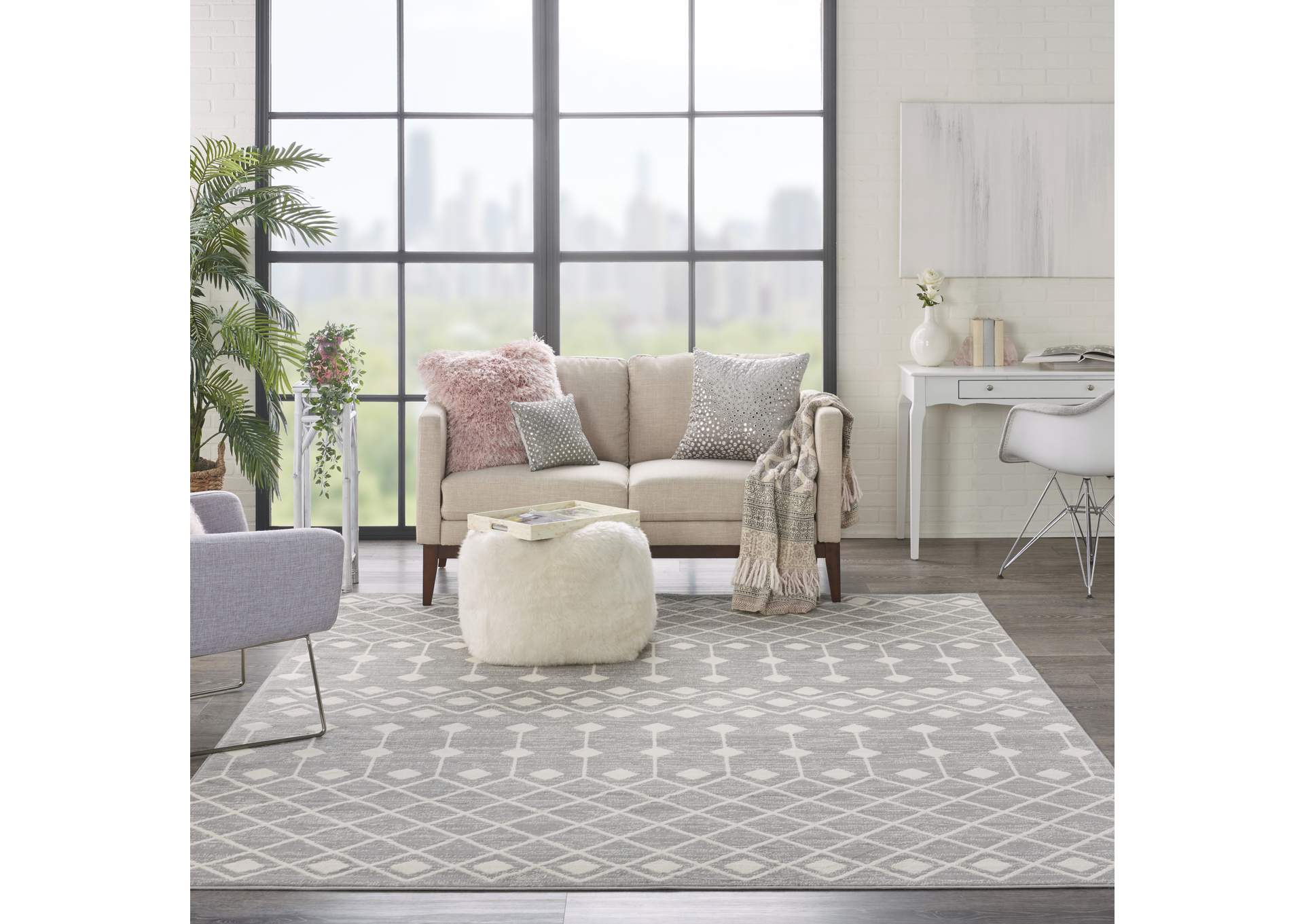 Nourison Grafix 8'x10' Grey Area Rug,Nourison
