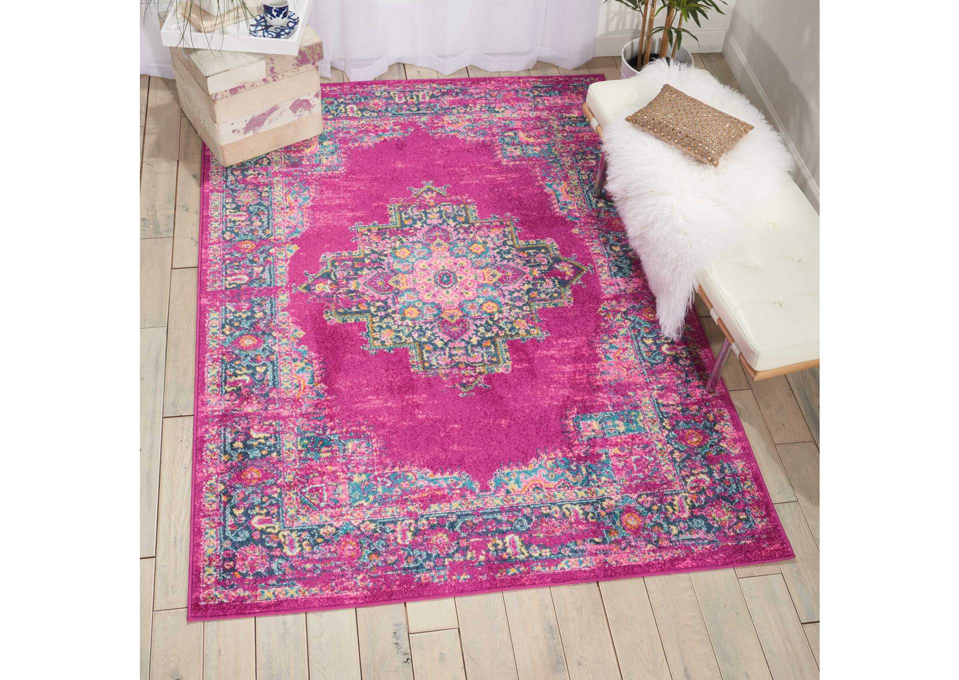 Nourison Passion PSN03 Pink 7'x10' Large Rug,Nourison