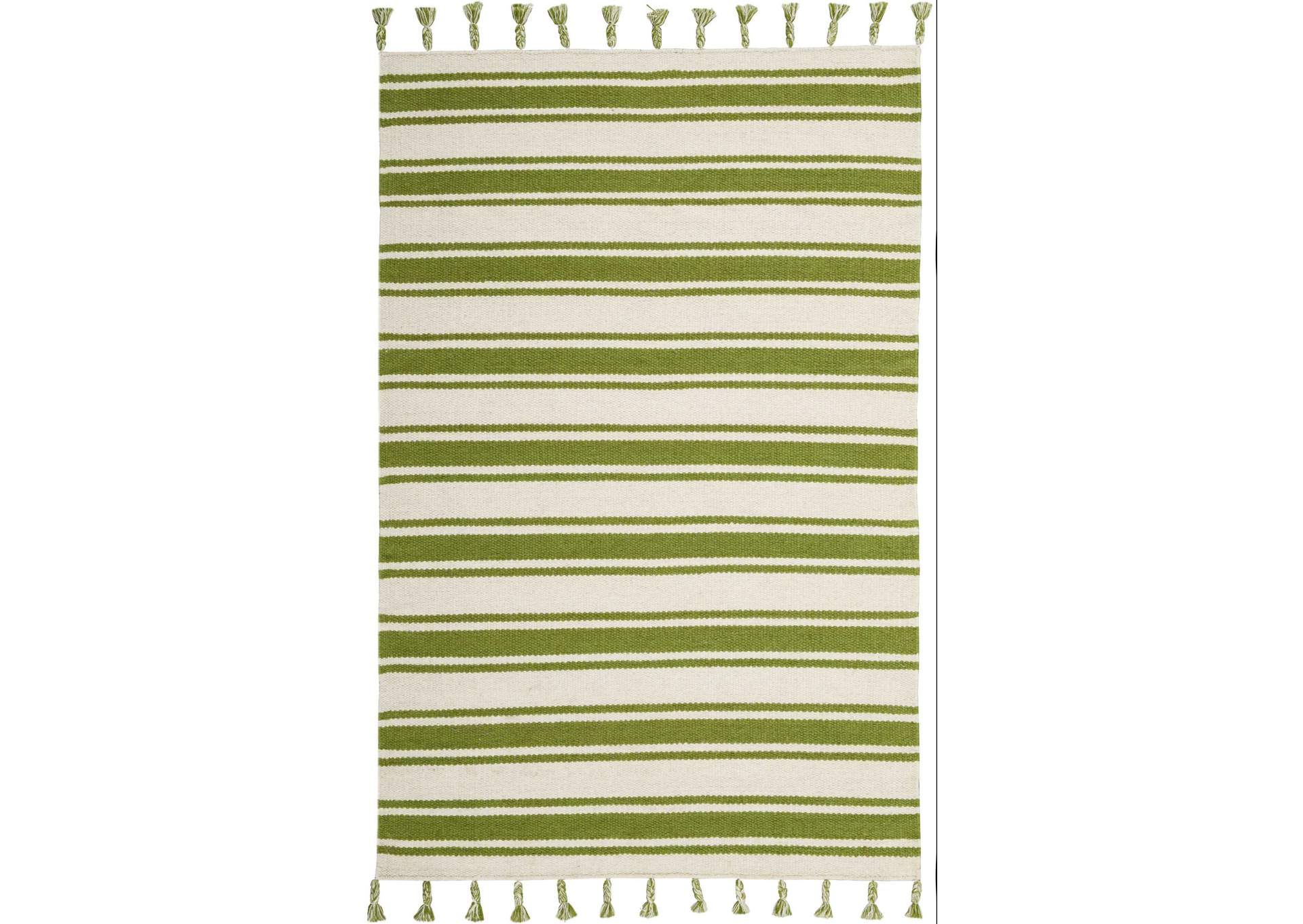 Nourison Rio Vista DST01 White and Green 4'x7' Area Rug,Nourison