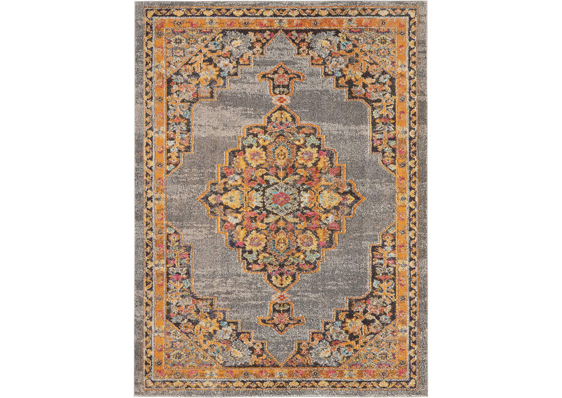 Nourison Passionate PST01 Grey Multicolor 5'x7' Persian Area Rug,Nourison