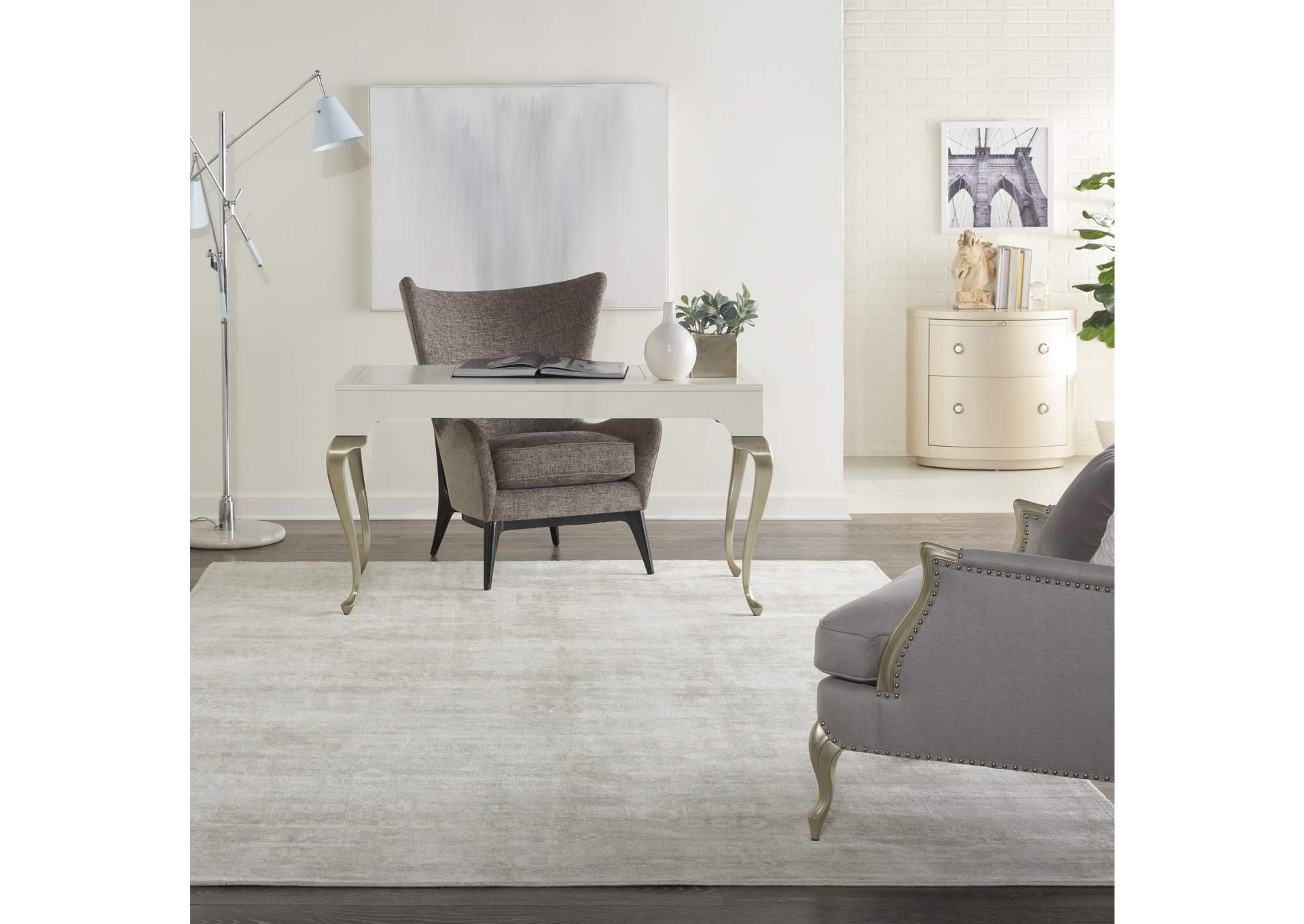 kathy ireland Home Desert Skies DSK02 Silver 8'x11' Oversized Rug,Nourison