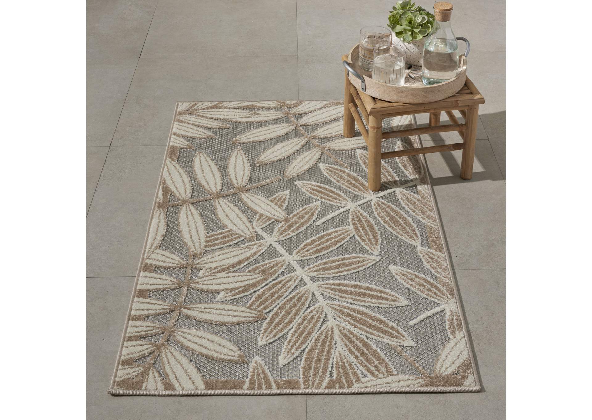 Nourison Aloha 3'x4' Cream Patio Area Rug,Nourison
