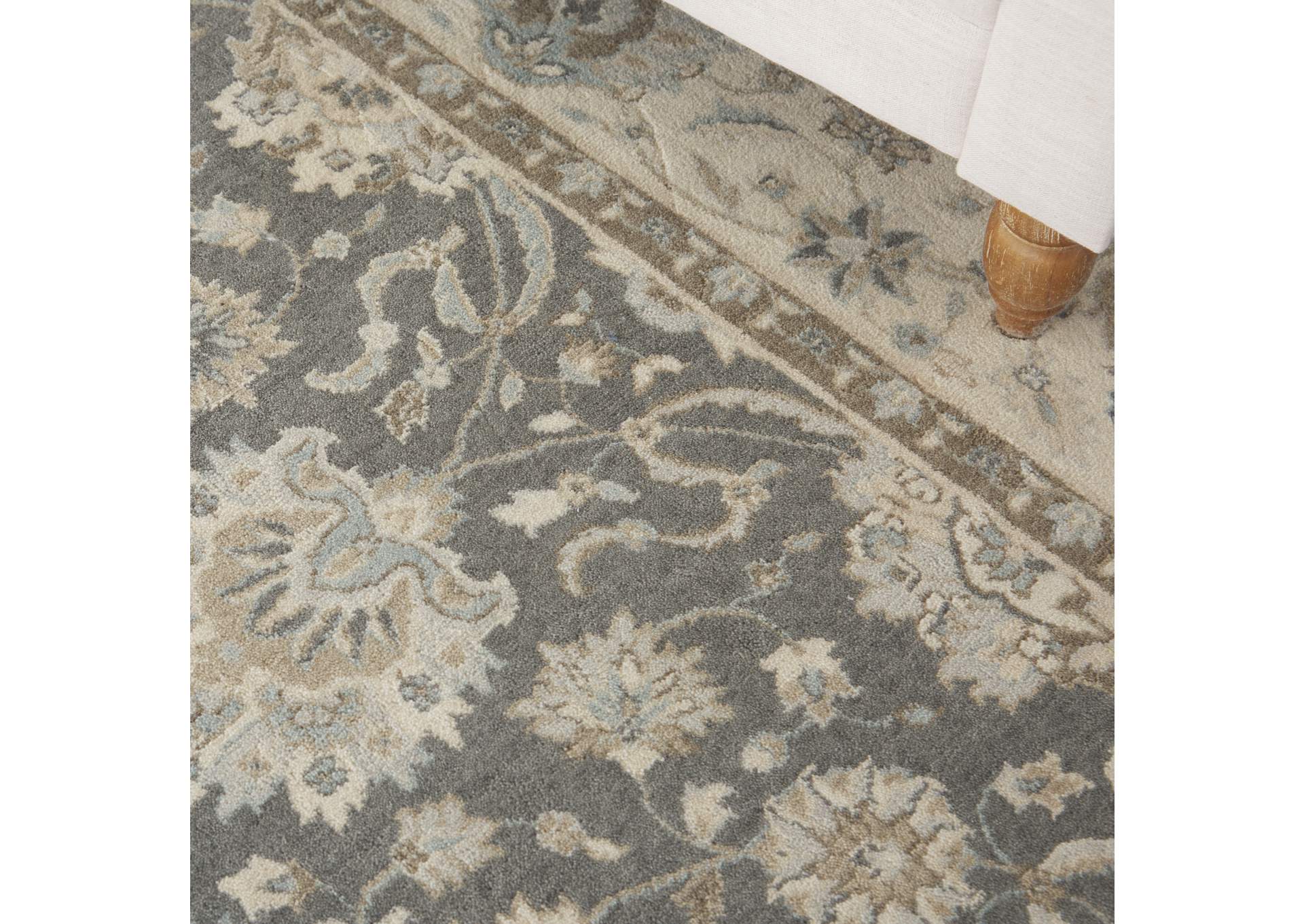 Nourison Living Treasures 10' x 14' Grey and Ivory Area Rug,Nourison